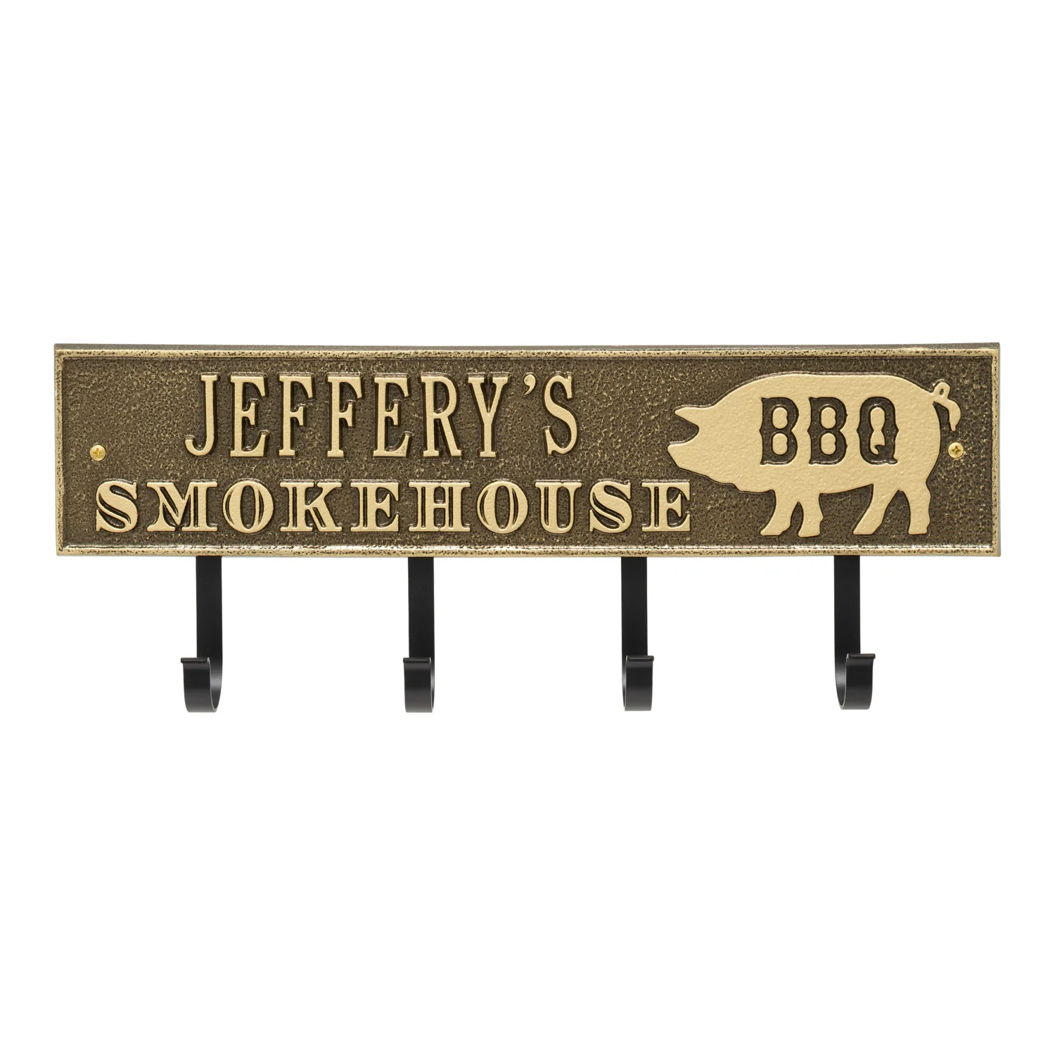 Smokehouse BBQ Rectangle Personalized Hook Plaque - Image 17