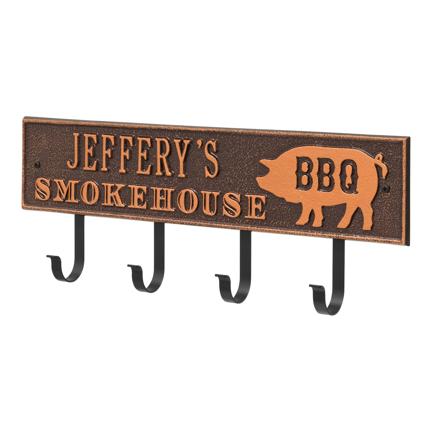 Smokehouse BBQ Rectangle Personalized Hook Plaque - Image 18