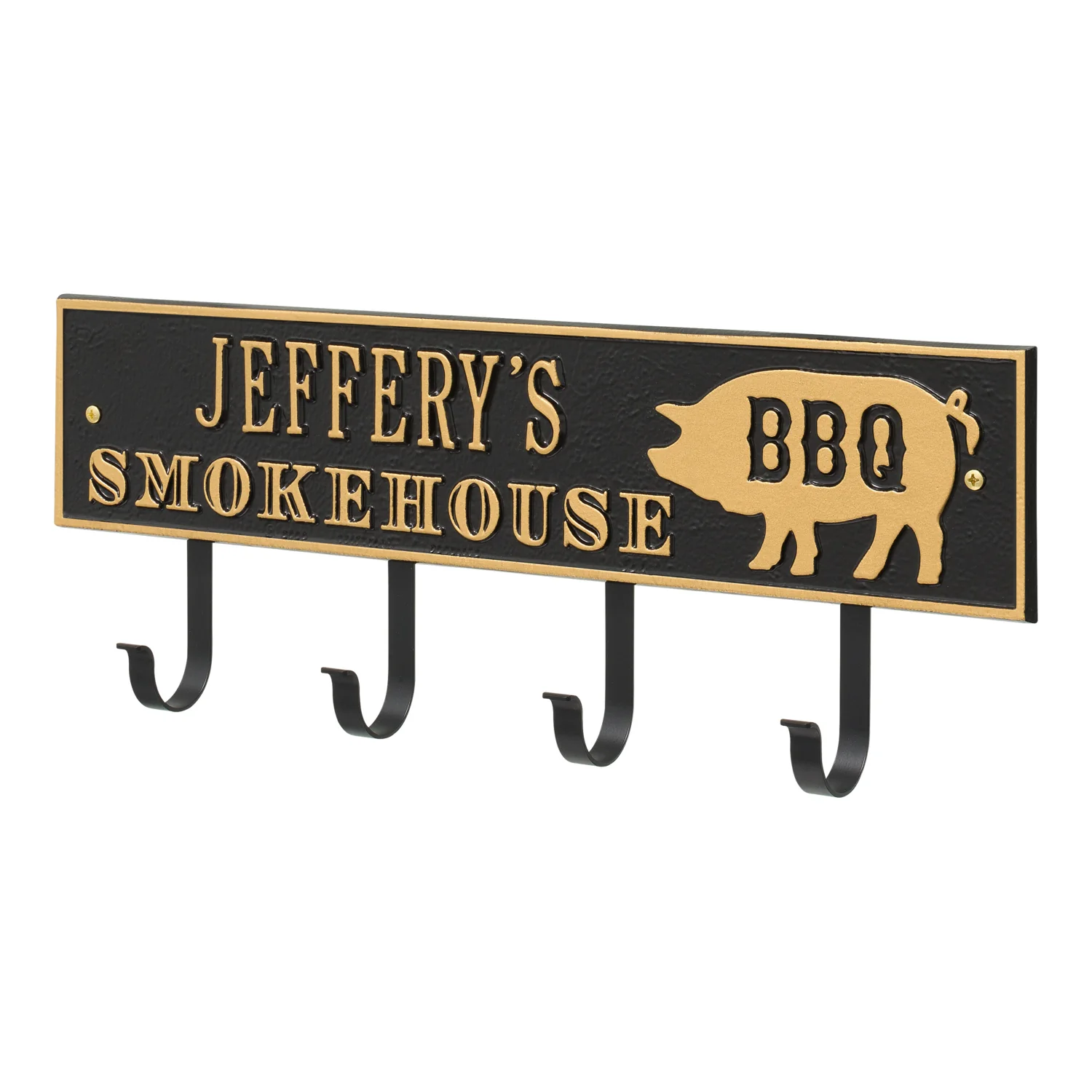 Smokehouse BBQ Rectangle Personalized Hook Plaque - Image 19