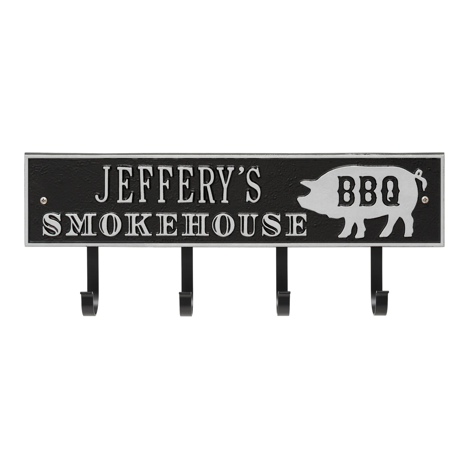 Smokehouse BBQ Rectangle Personalized Hook Plaque - Image 20