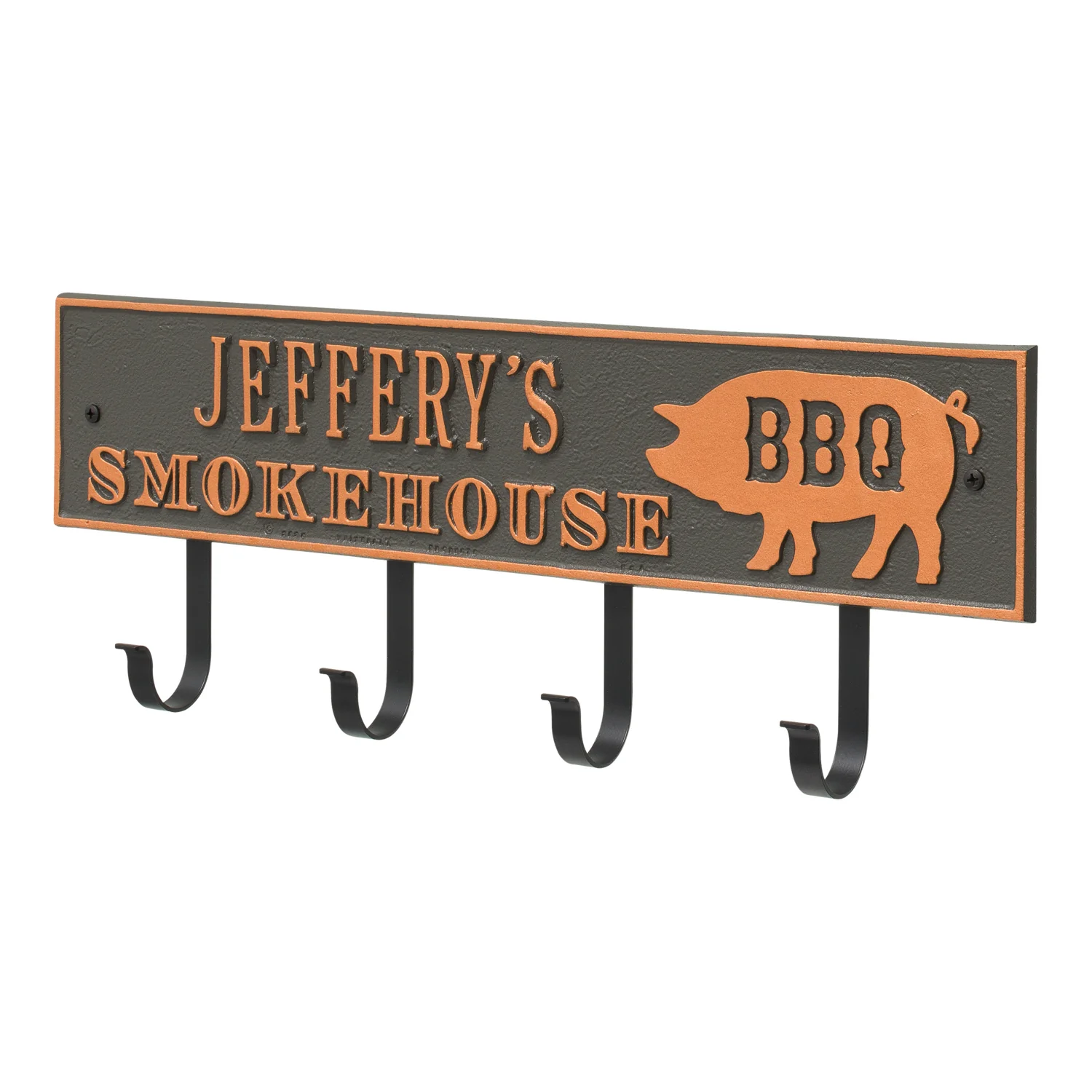 Smokehouse BBQ Rectangle Personalized Hook Plaque - Image 21