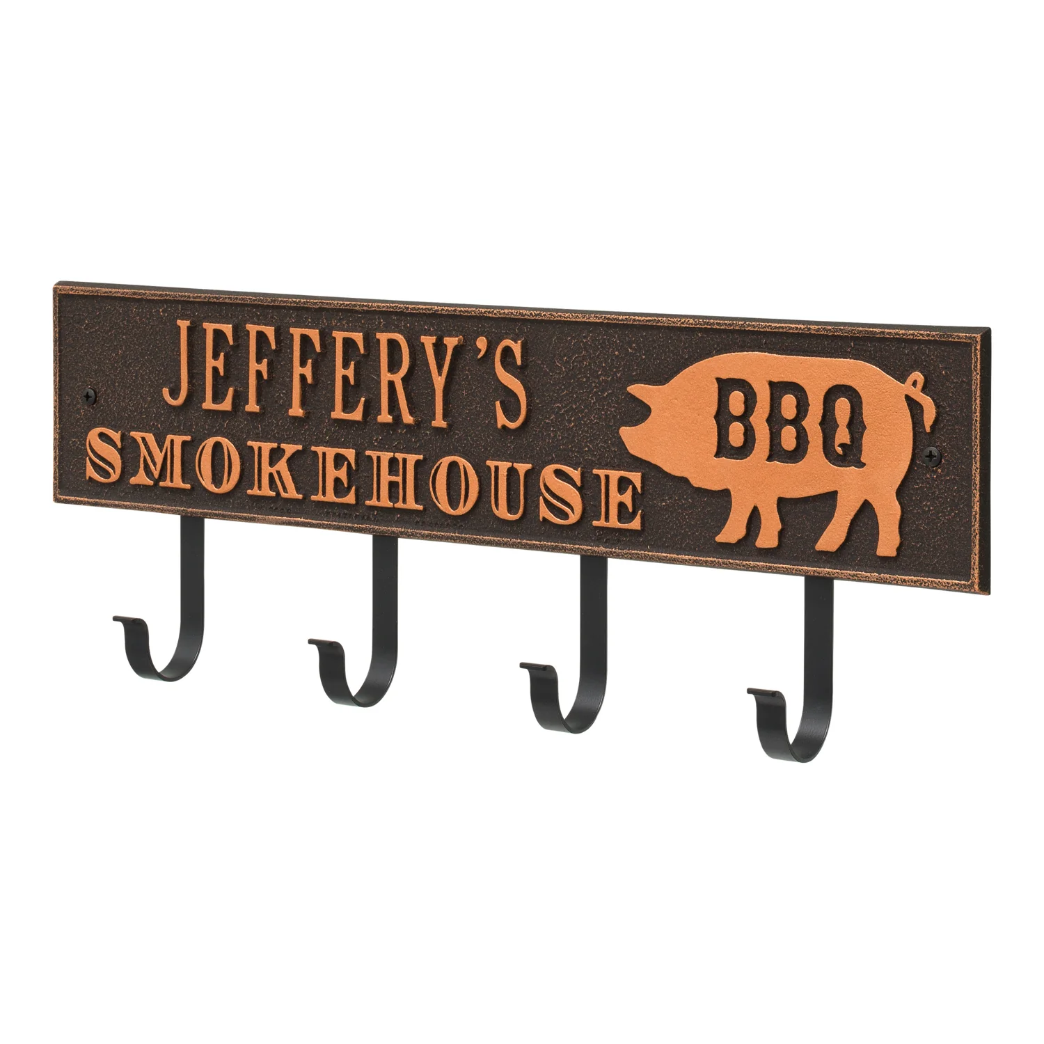 Smokehouse BBQ Rectangle Personalized Hook Plaque - Image 22