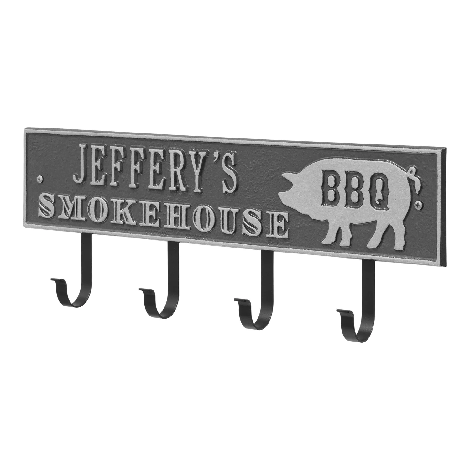 Smokehouse BBQ Rectangle Personalized Hook Plaque - Image 24