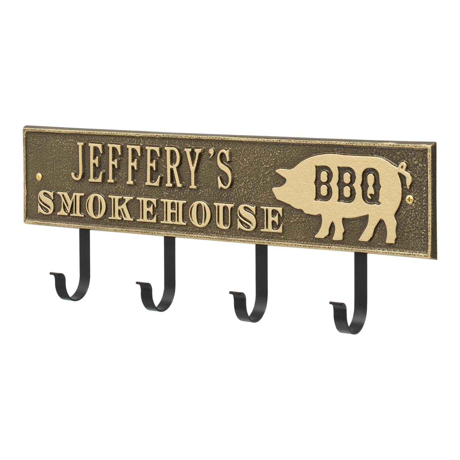 Smokehouse BBQ Rectangle Personalized Hook Plaque - Image 25