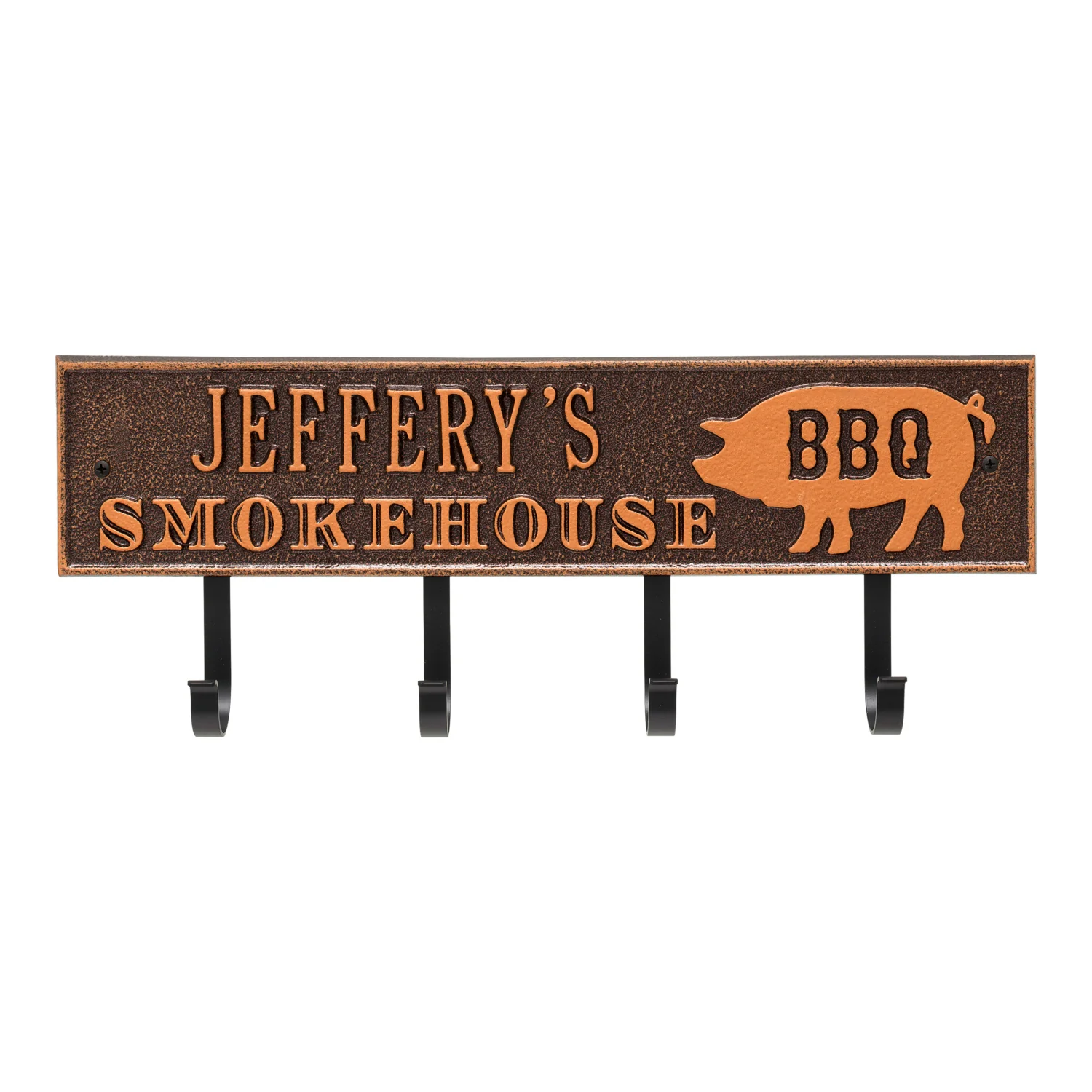 Smokehouse BBQ Rectangle Personalized Hook Plaque - Image 26