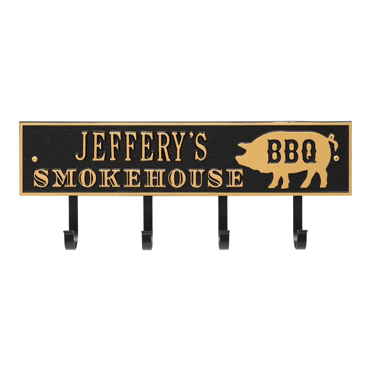 Smokehouse BBQ Rectangle Personalized Hook Plaque - Image 27