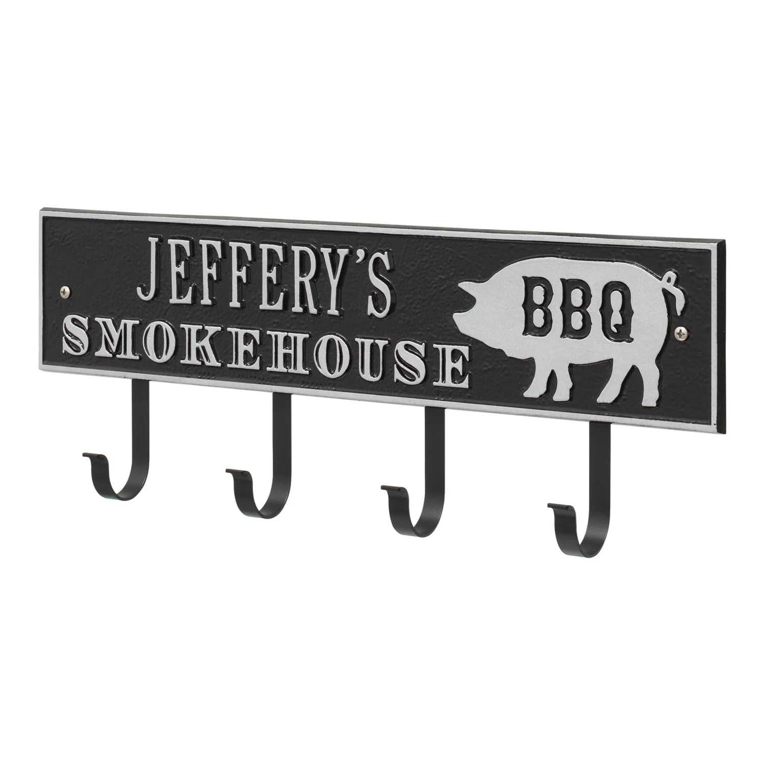 Smokehouse BBQ Rectangle Personalized Hook Plaque - Image 28