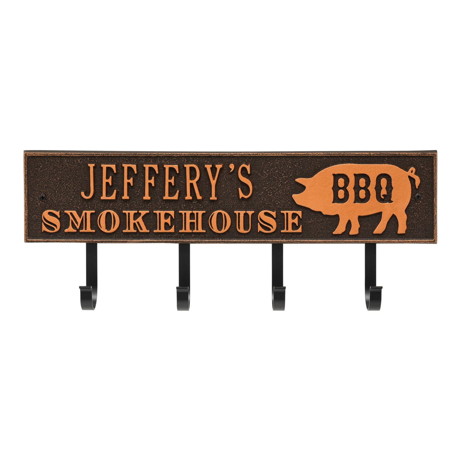 Smokehouse BBQ Rectangle Personalized Hook Plaque - Image 30
