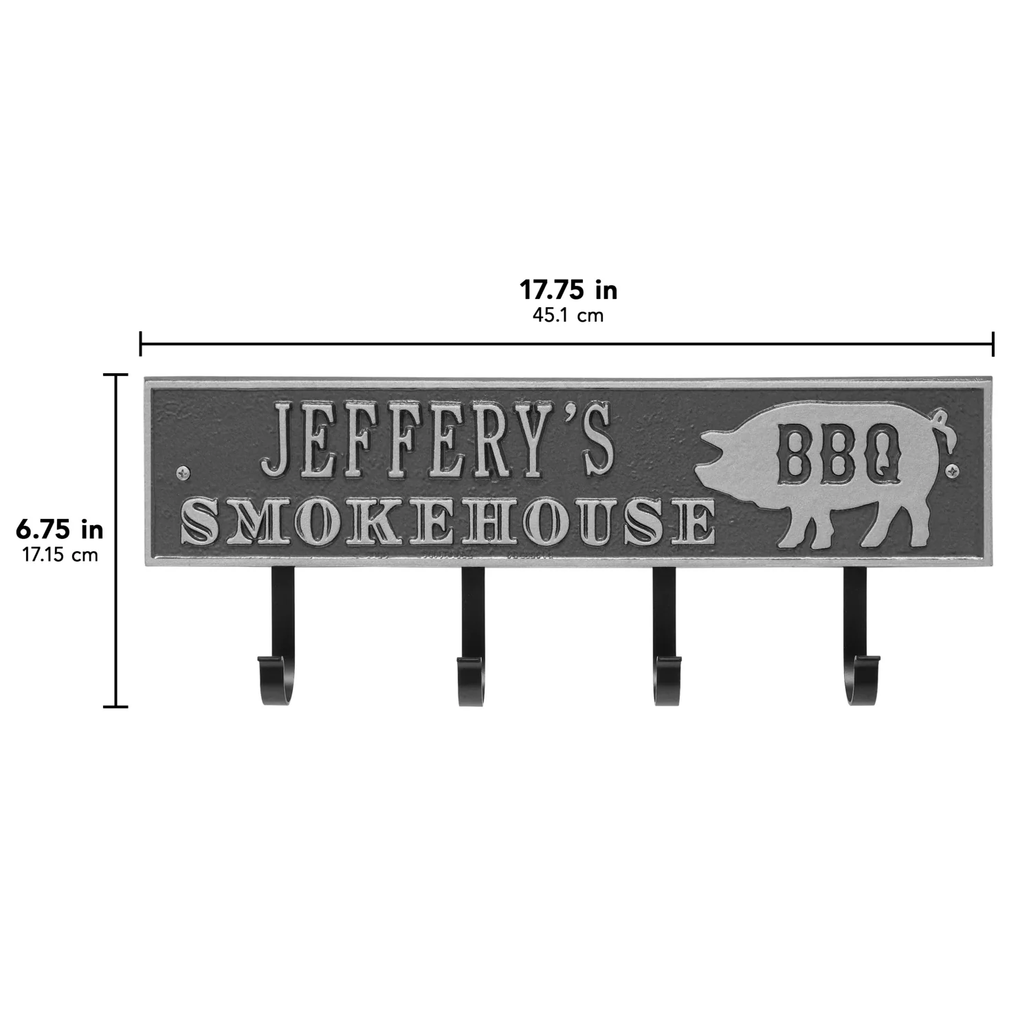 Smokehouse BBQ Rectangle Personalized Hook Plaque - Image 32