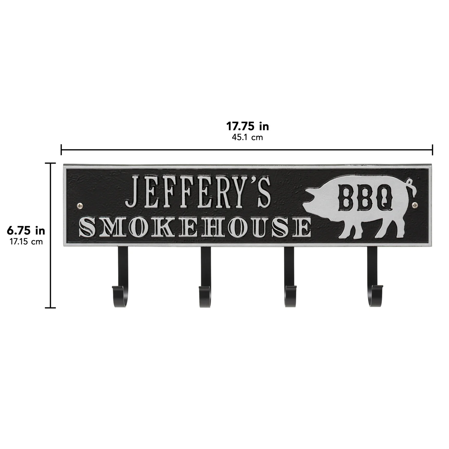 Smokehouse BBQ Rectangle Personalized Hook Plaque - Image 36