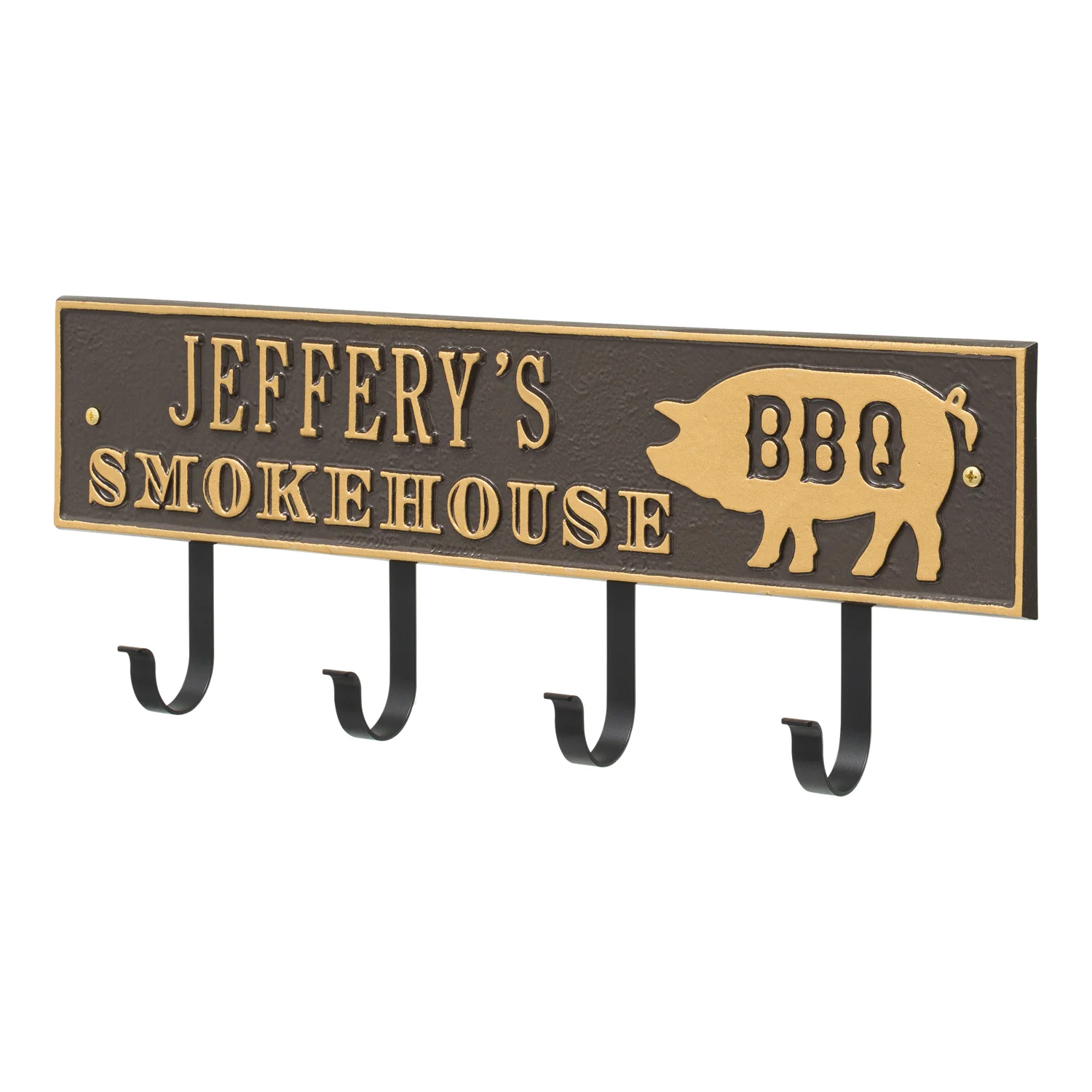 Smokehouse BBQ Rectangle Personalized Hook Plaque - Image 39