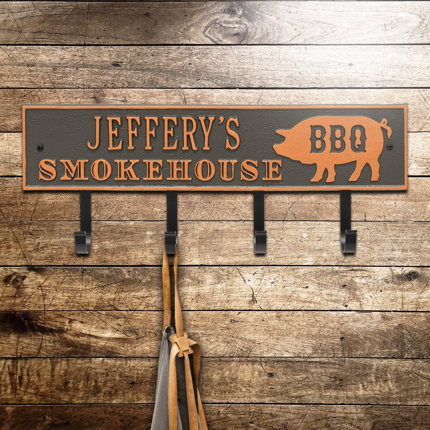 Smokehouse BBQ Rectangle Personalized Hook Plaque - Image 5