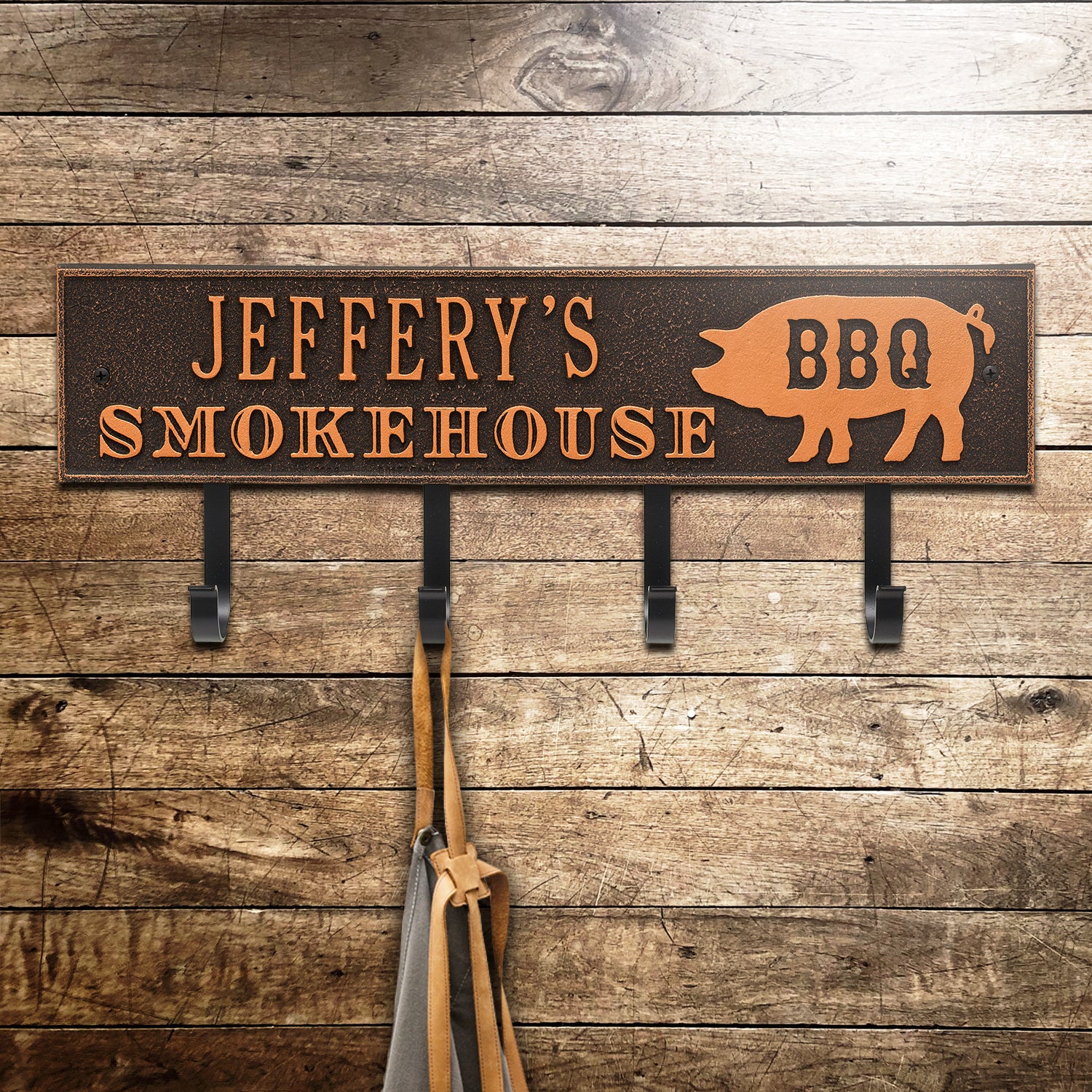 Smokehouse BBQ Rectangle Personalized Hook Plaque - Image 6