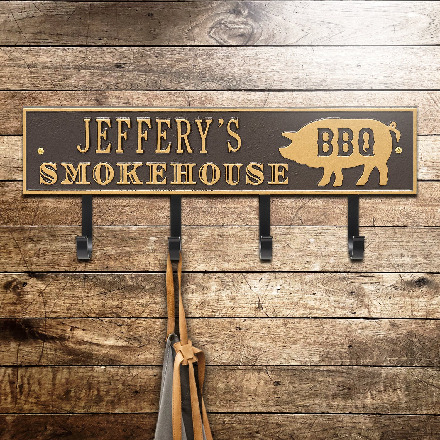 Smokehouse BBQ Rectangle Personalized Hook Plaque - Image 7