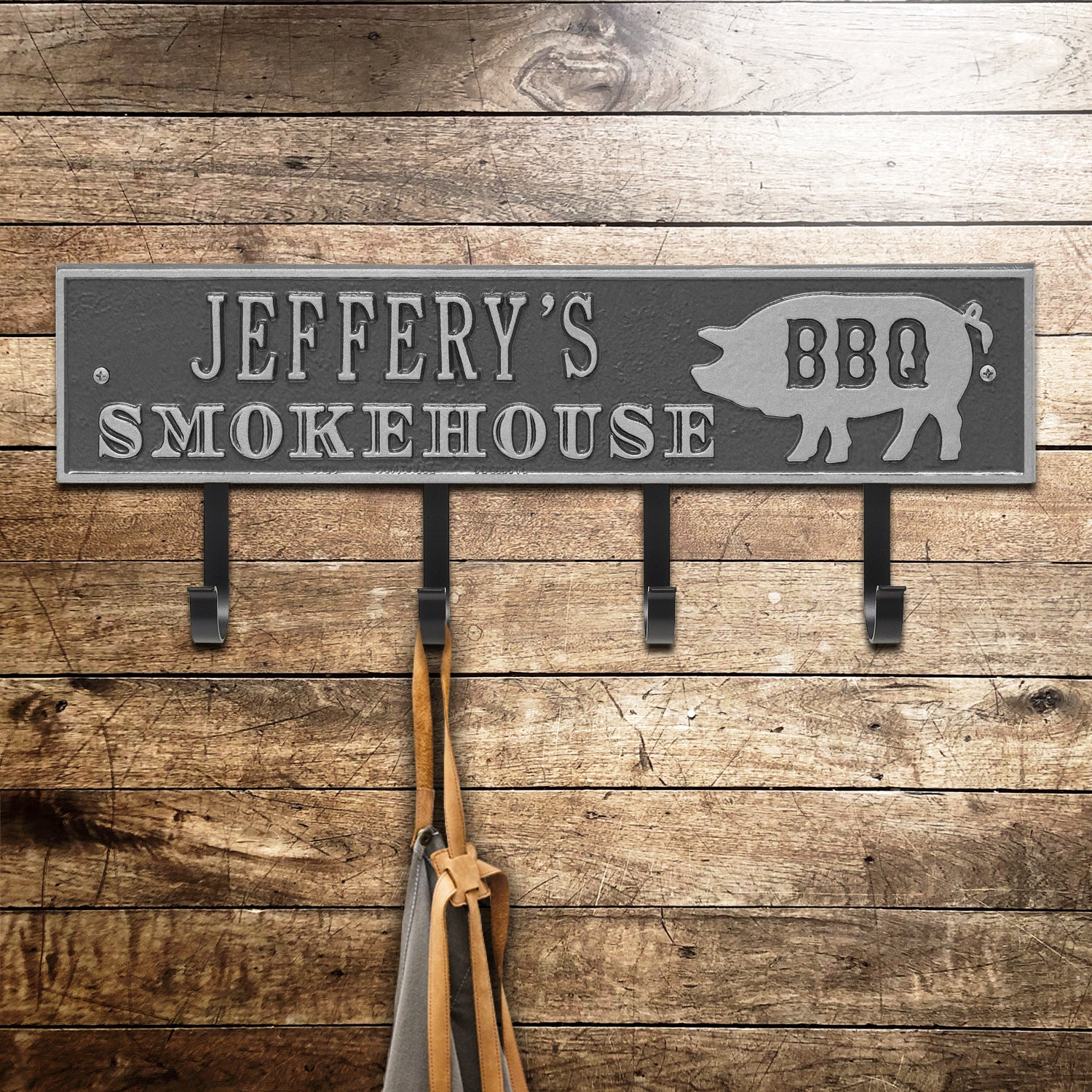 Smokehouse BBQ Rectangle Personalized Hook Plaque - Image 8