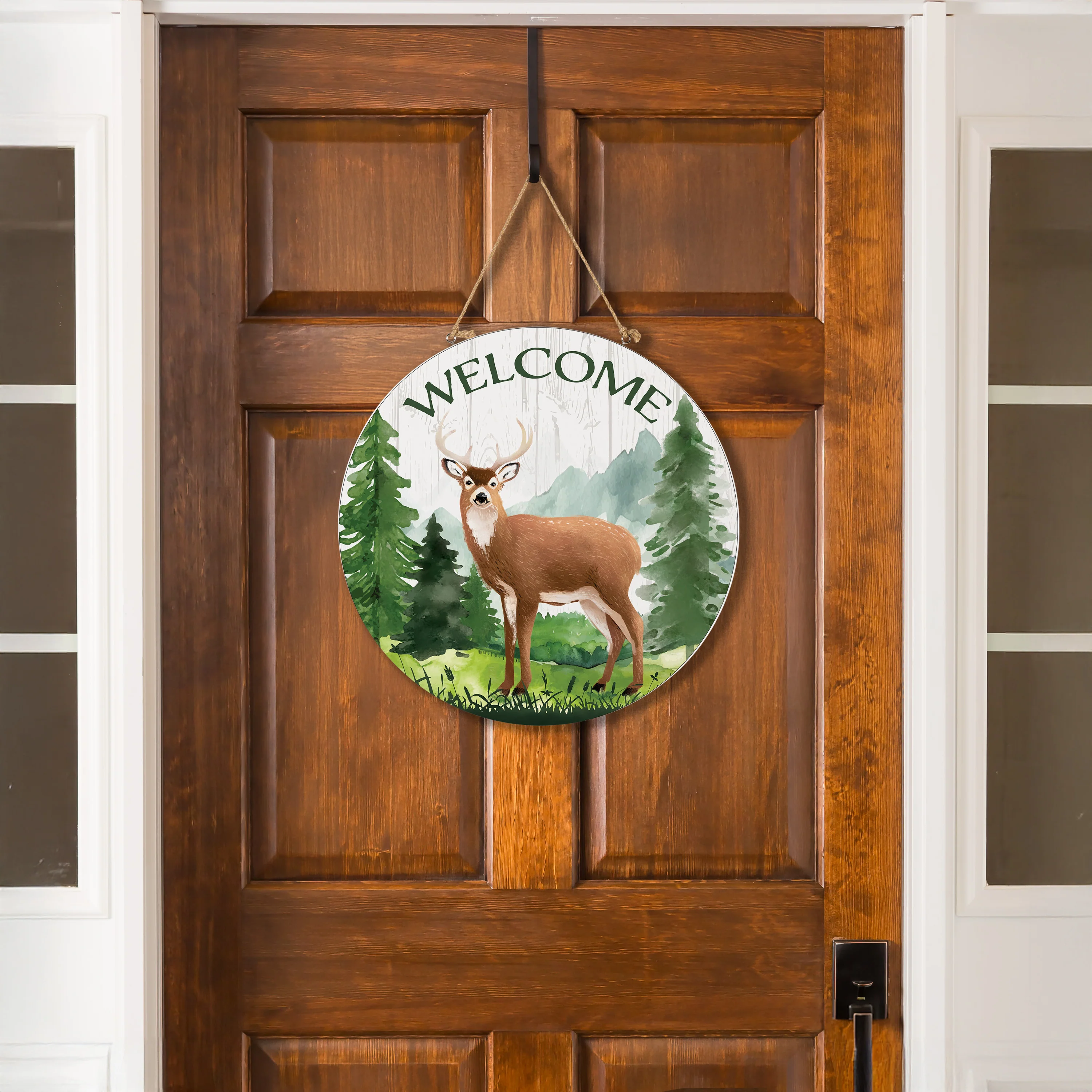 High Country Wilderness Wood Door Décor, Deer, 18"