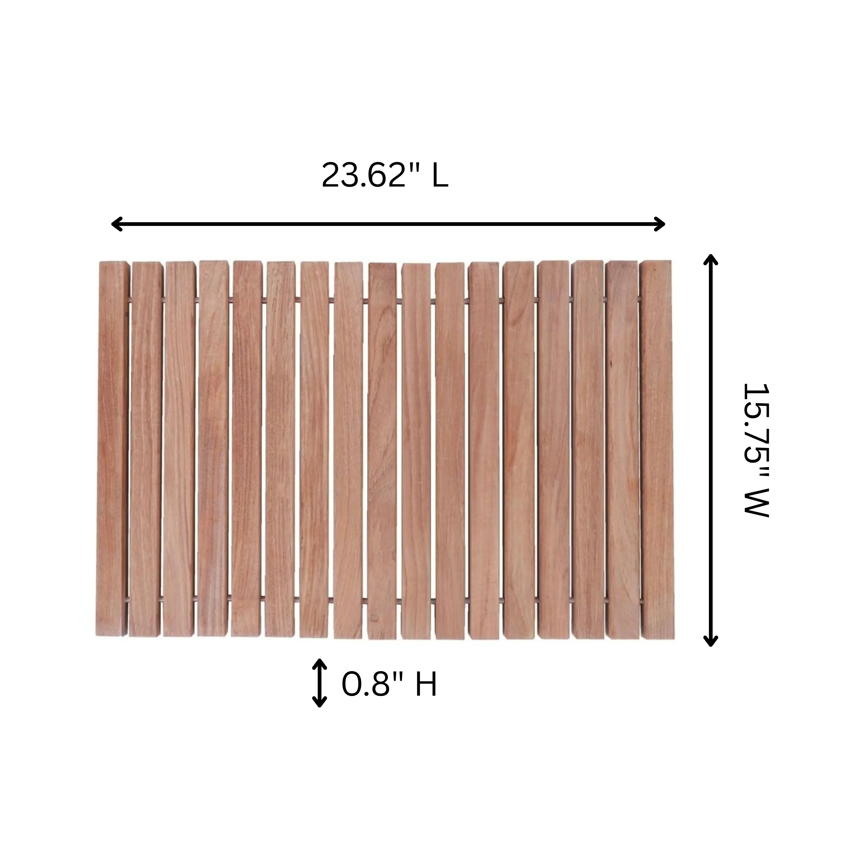 Sunriver Teak Shower and Bath String Mat with Rubber Feet 23.62" x 15.75" - Image 10