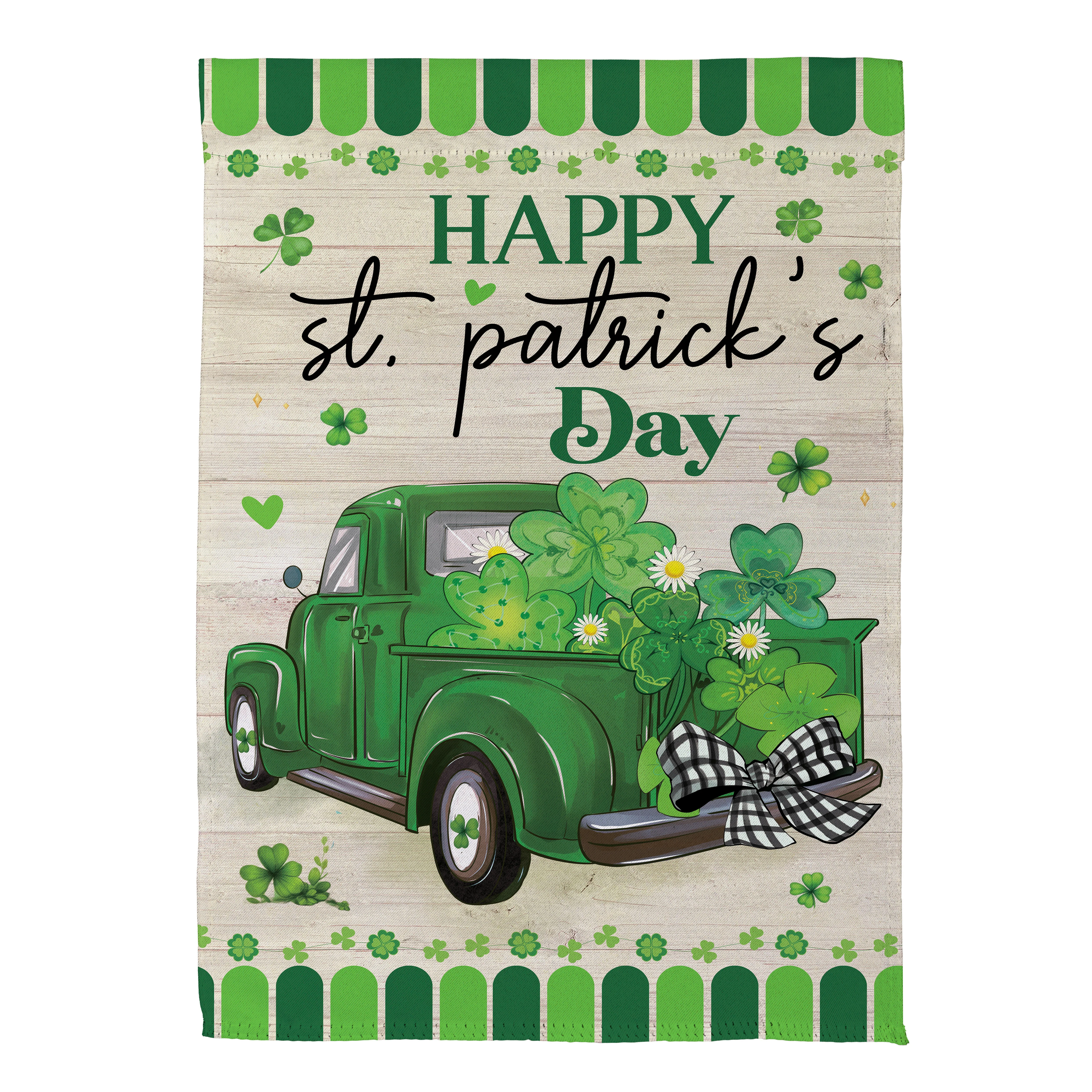Happy St. Patrick's Day Truck Suede Garden Flag - Image 3