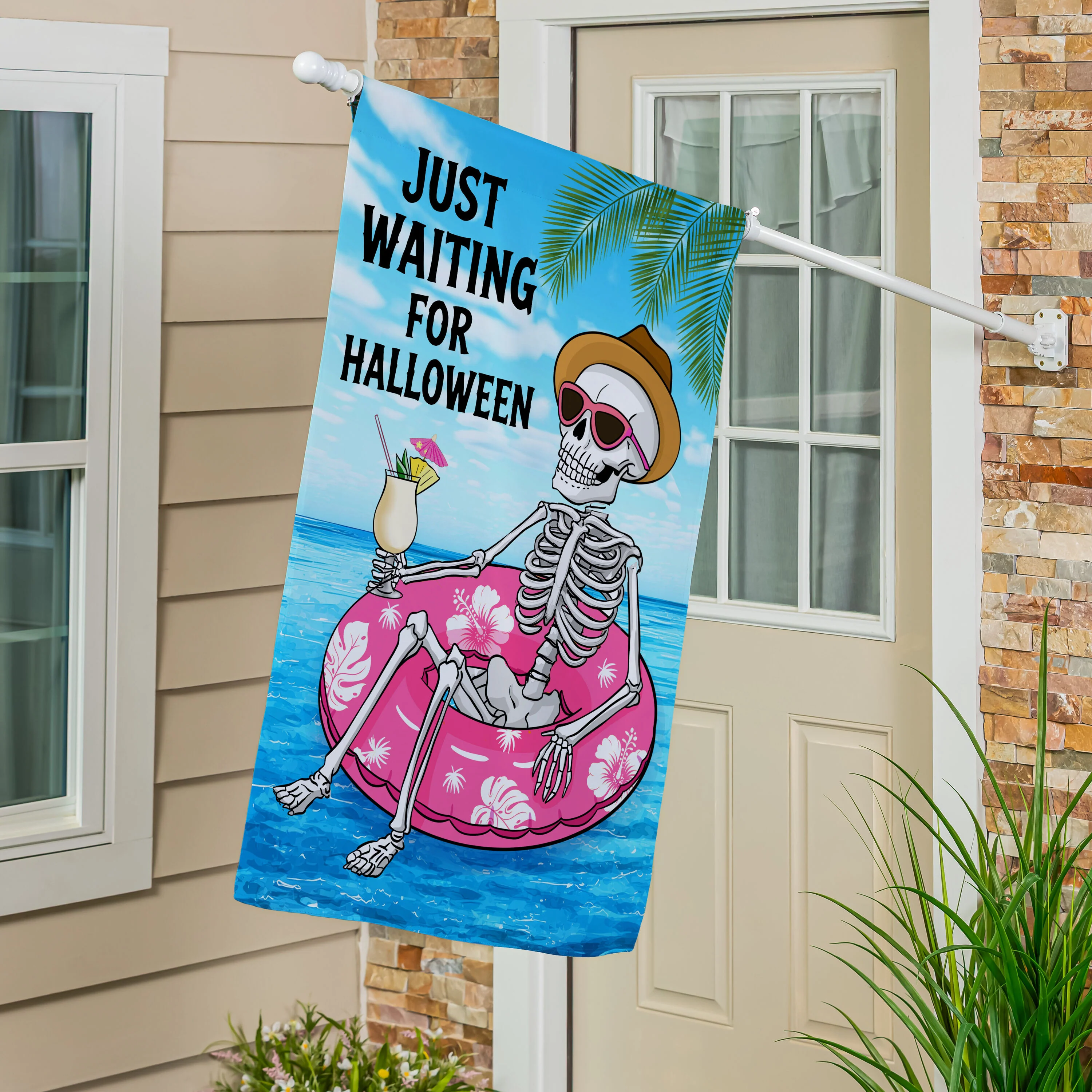 Just Waiting for Halloween Suede House Flag - Image 2