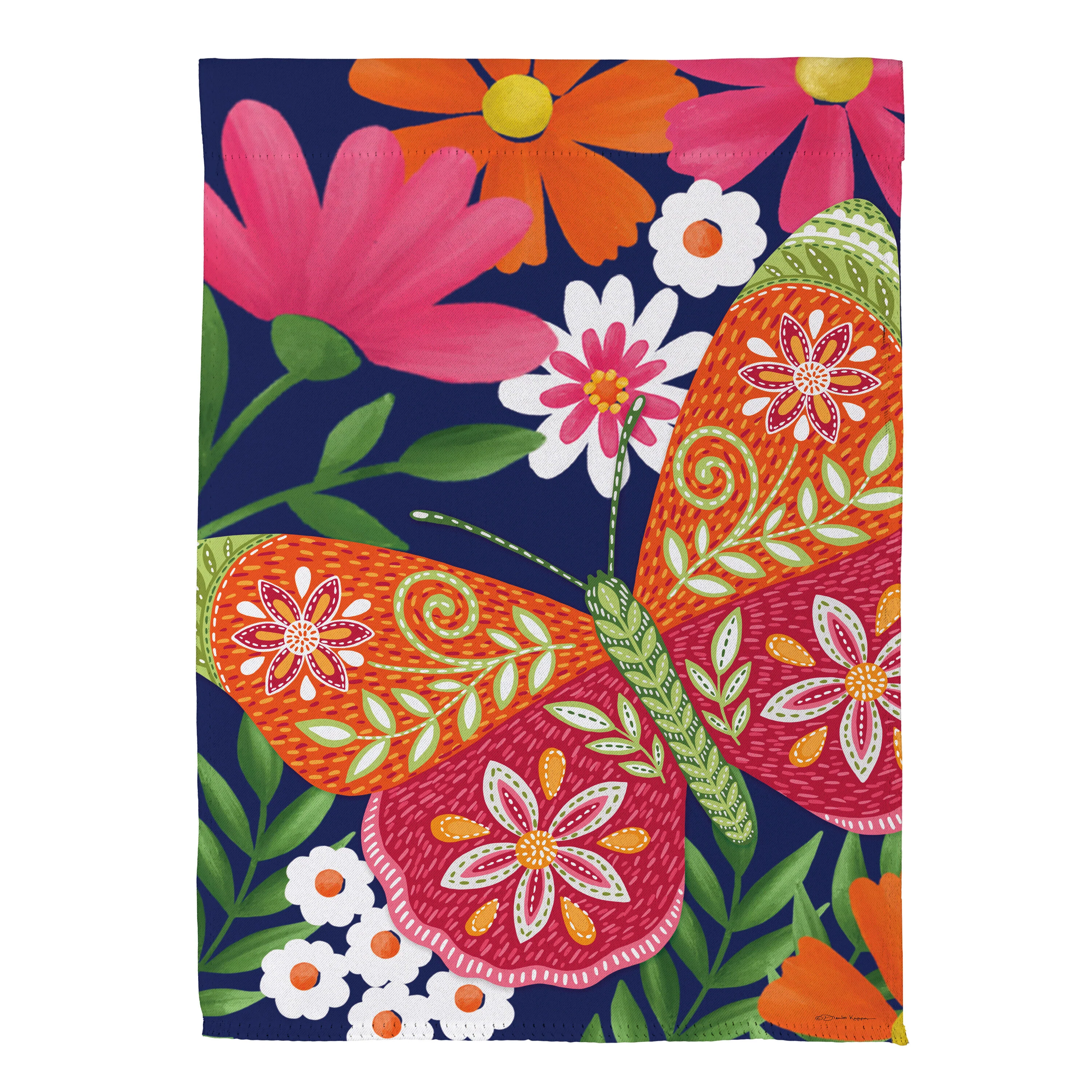 Bloom & Burst Butterfly Suede House Flag Front & Back - Image 4