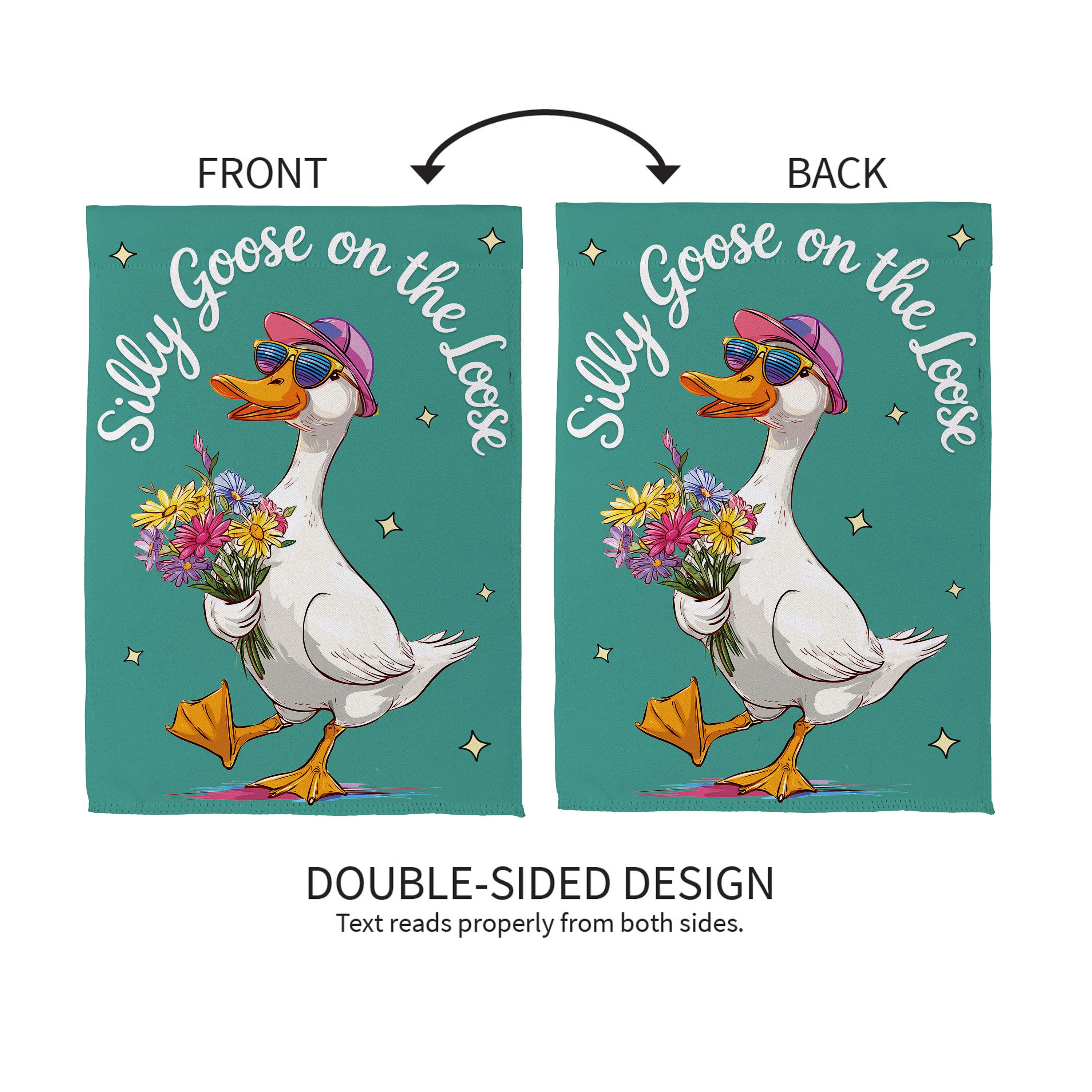 Silly Goose on the Loose Suede Garden Flag - Image 4