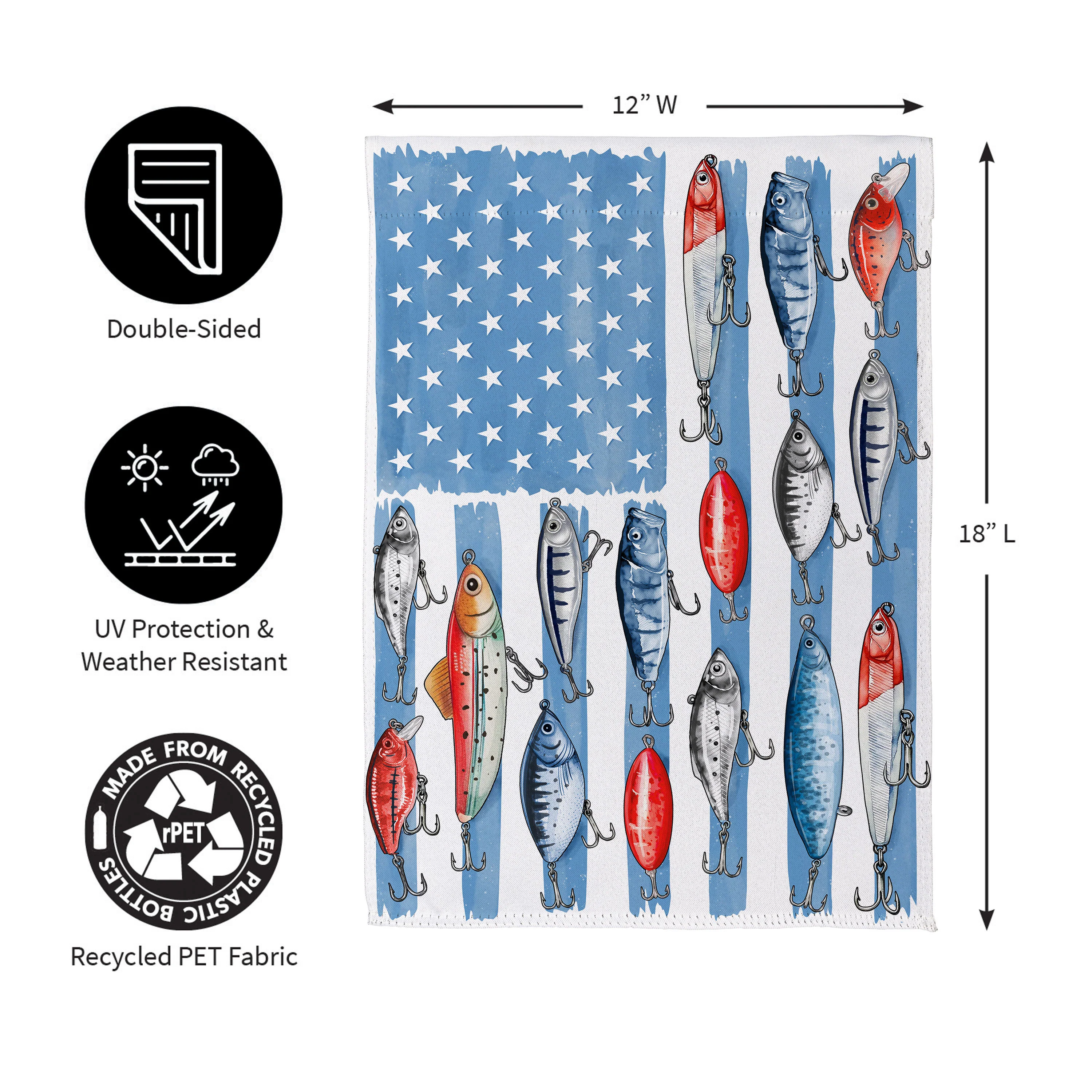 Fishing Life Suede Garden Flag - Image 2