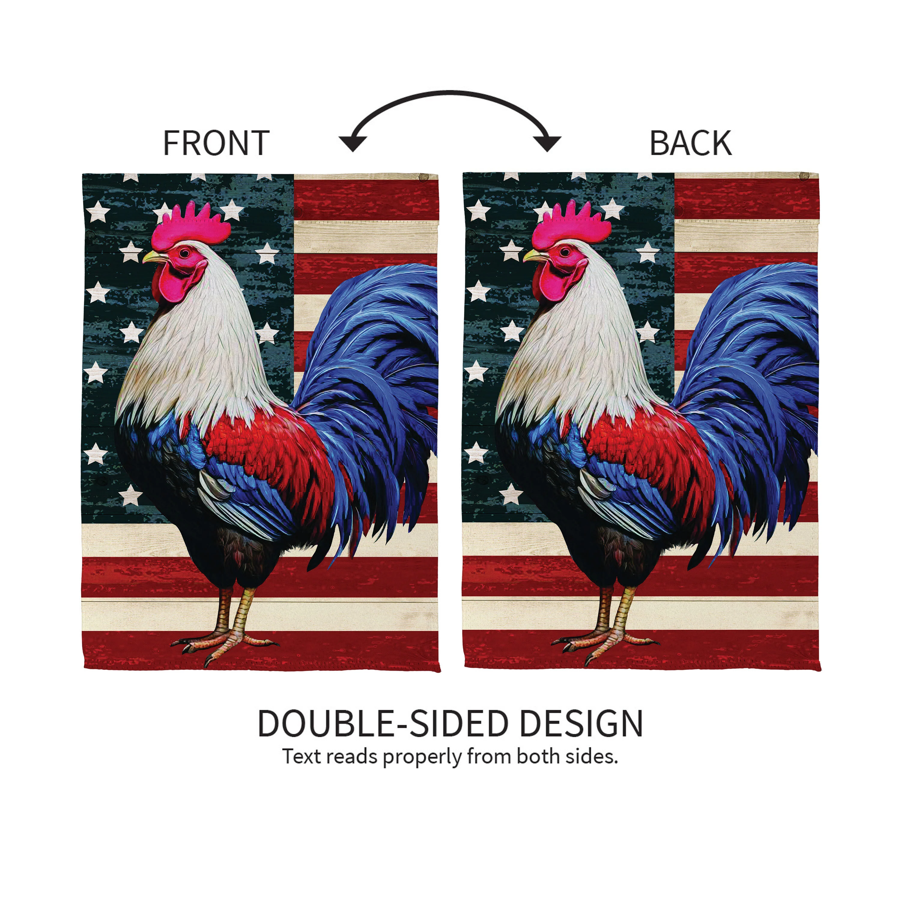 All American Rooster Suede House Flag - Image 5