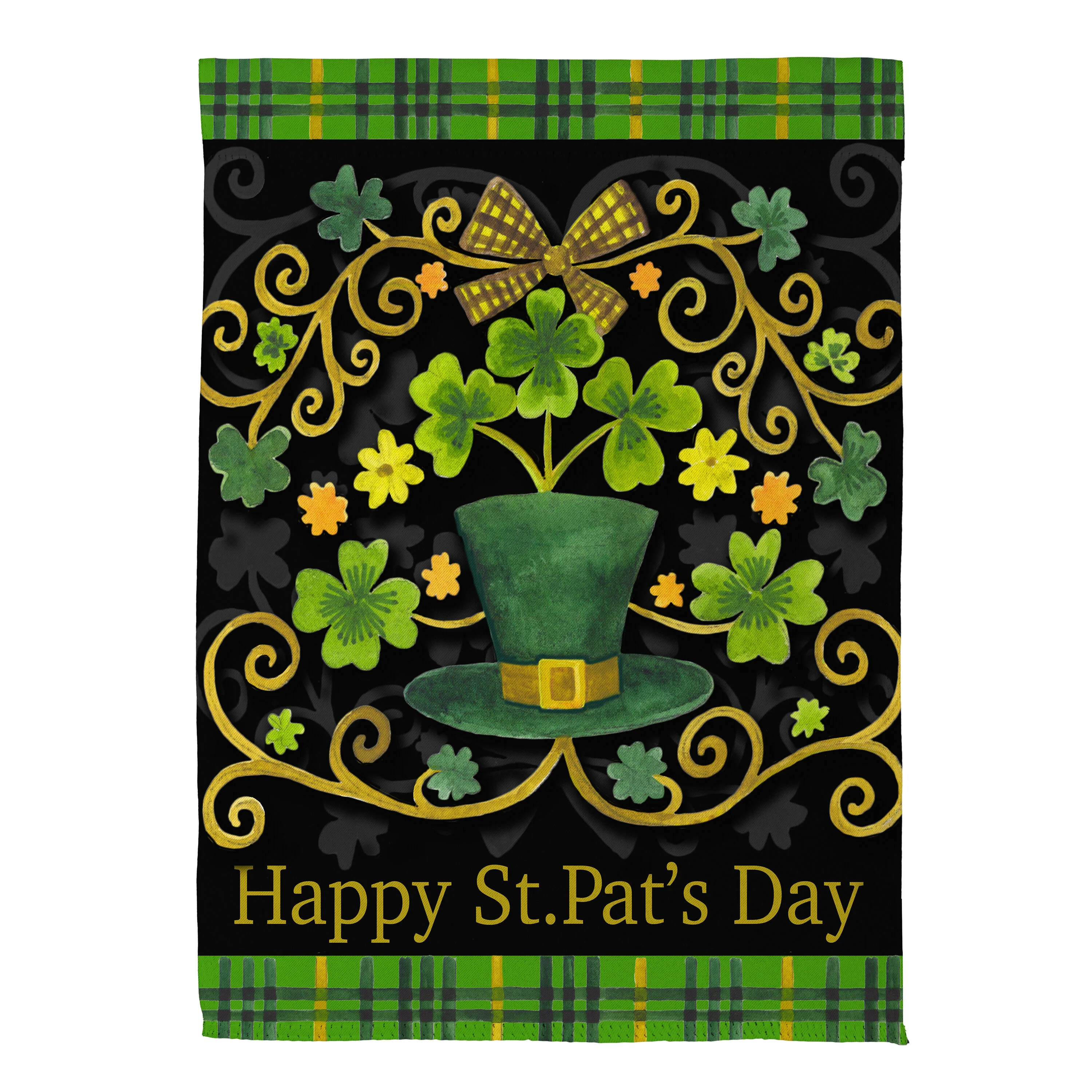 St. Patrick's Day Ornate Suede Garden Flag - Image 2