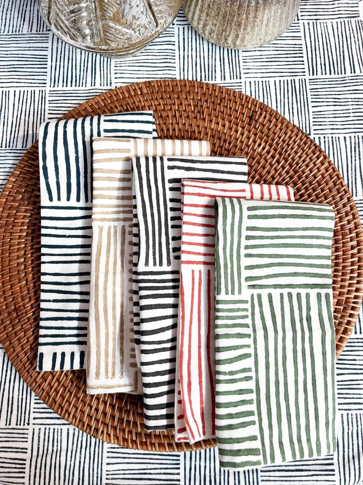 Table Runner (Ivory) - Striped, Midnight - Image 3