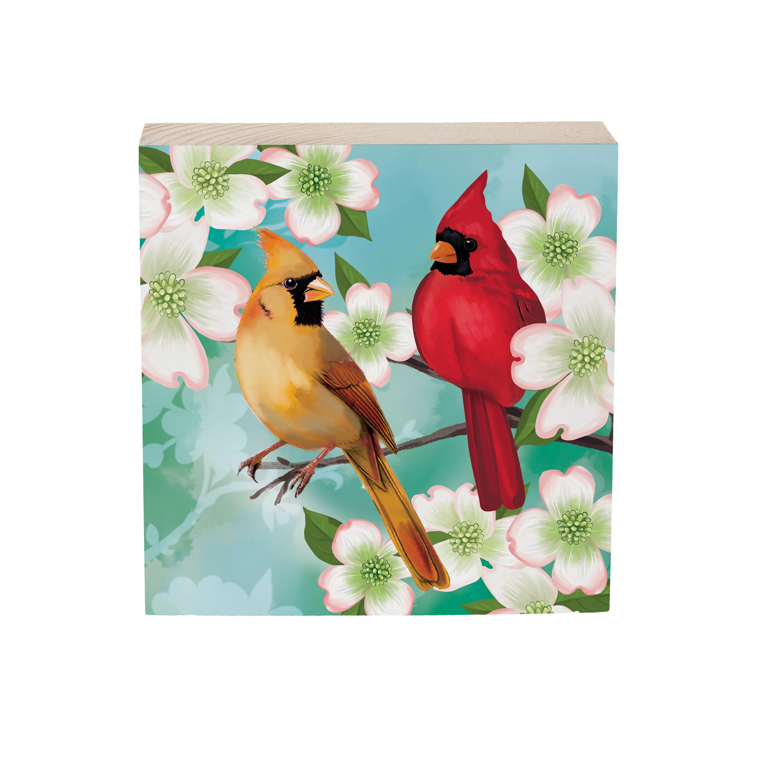 What She Shed  Cardinal Sign Wood Block, 6"x6" - Image 3