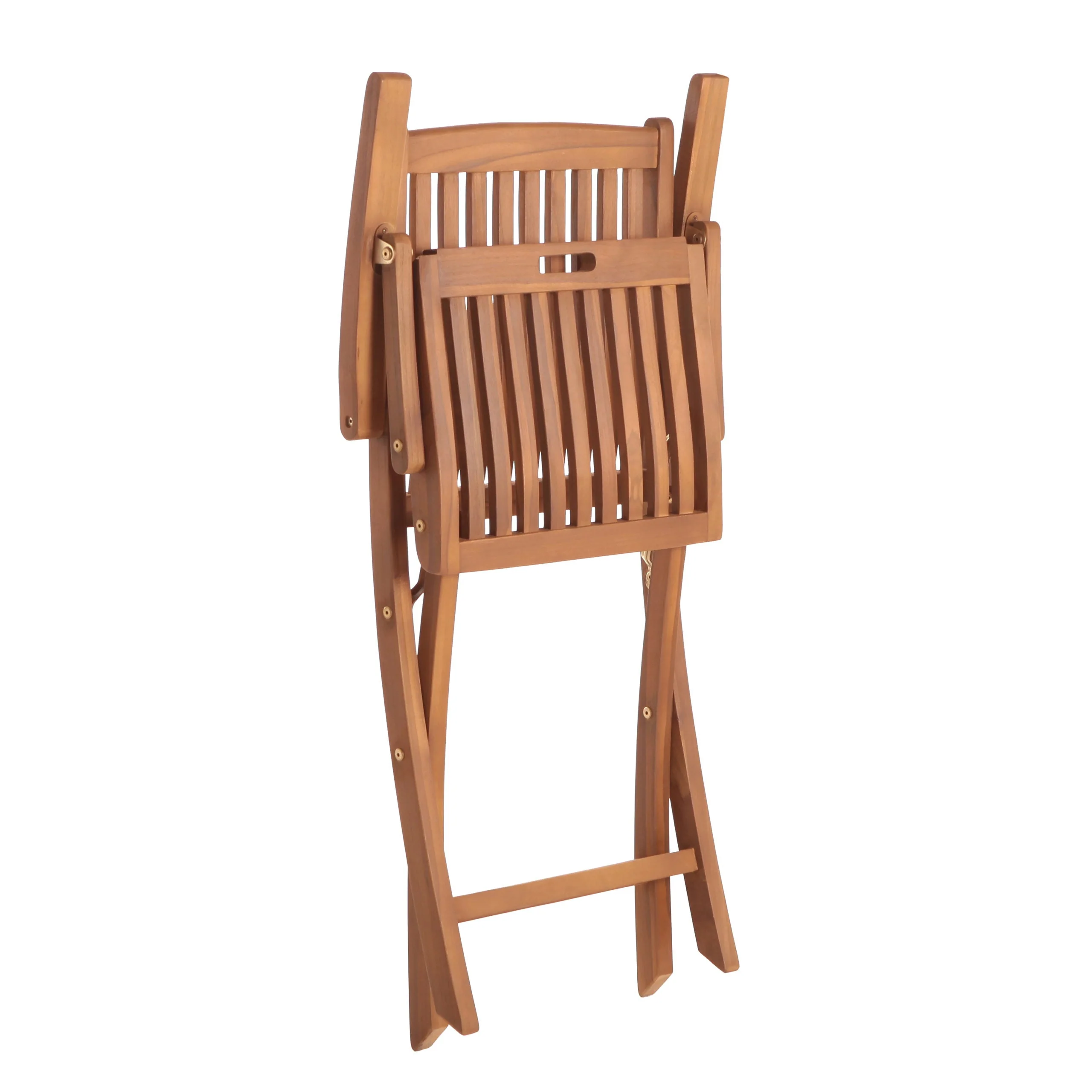 Telluride Oiled Teak Outdoor Patio Folding Chair with Arm Rests - Image 8