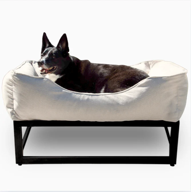 The FÜZI Elevated Dog Bed With Frame, Oat - Image 2