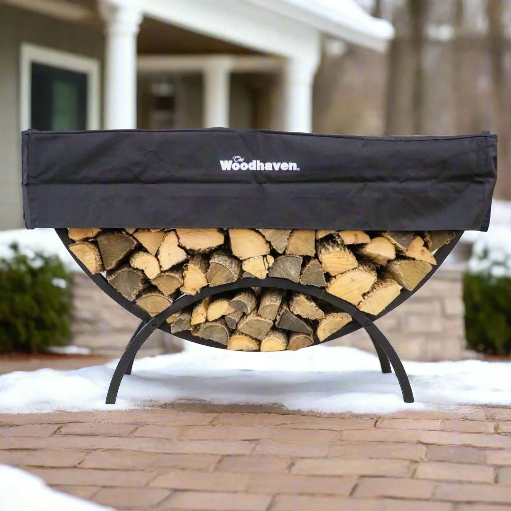 The Woodhaven 5ft Crescent Firewood Rack and Cover - Image 4