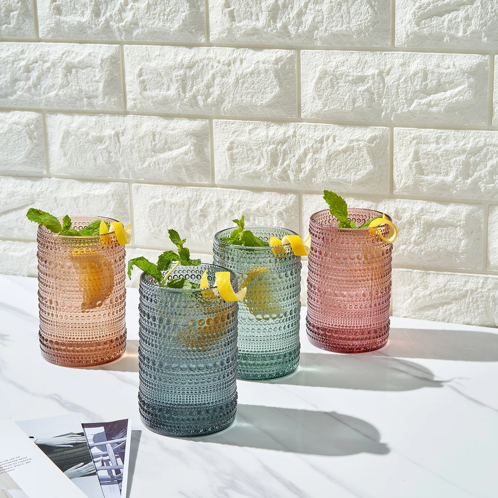 Tonal Hobnail Highball Glassware, Set of 4 - Image 4