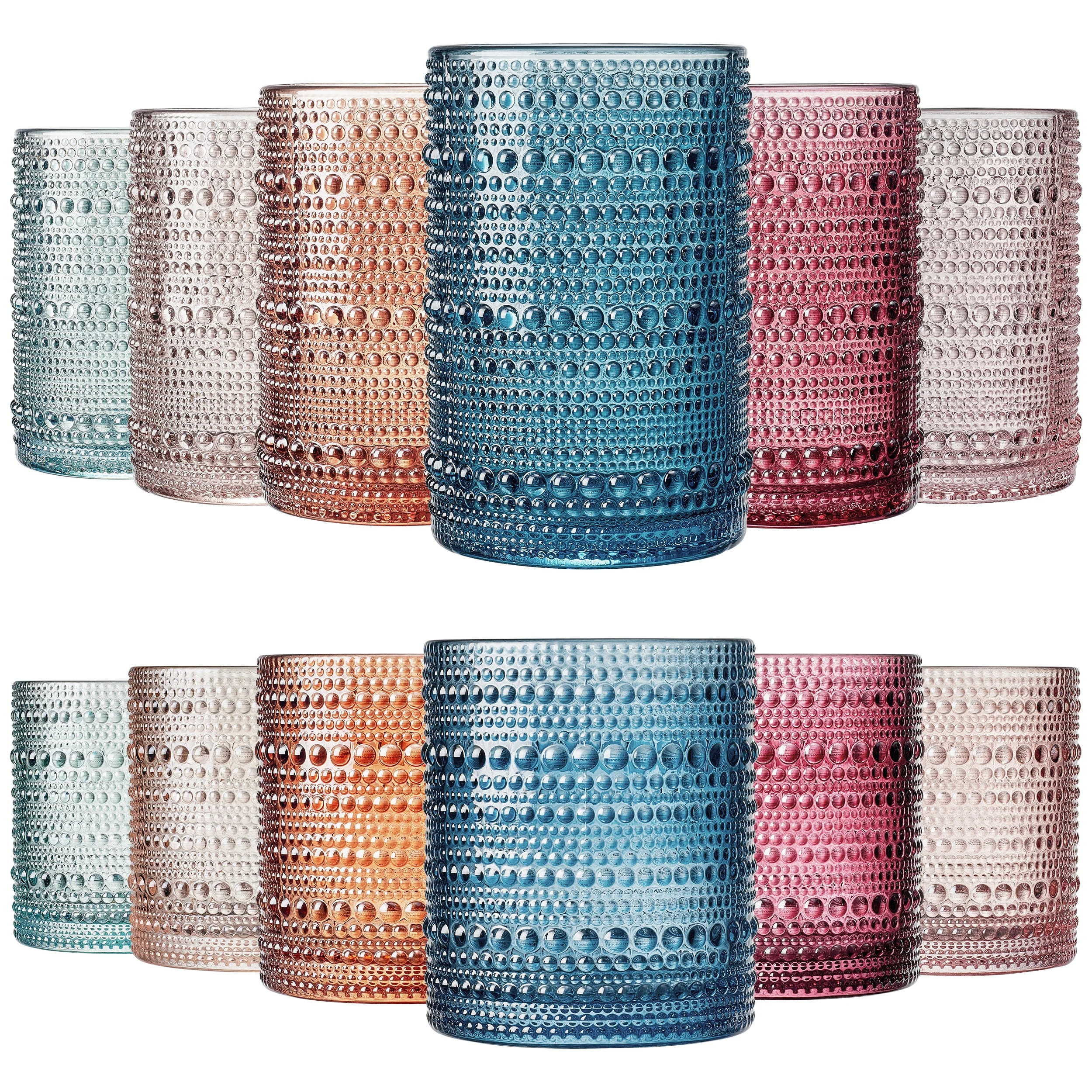 Tonal Hobnail Highball & Lowball Glassware, Set of 12 - Image 2