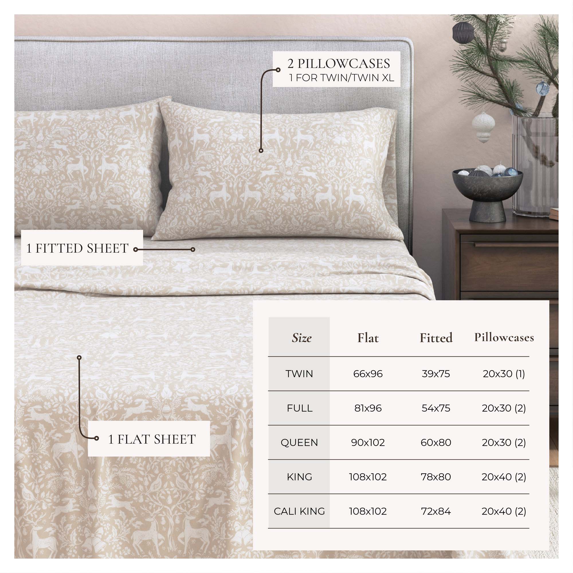 Turkish Cotton Flannel Sheet Set - Elevated Holiday Collection - Image 15