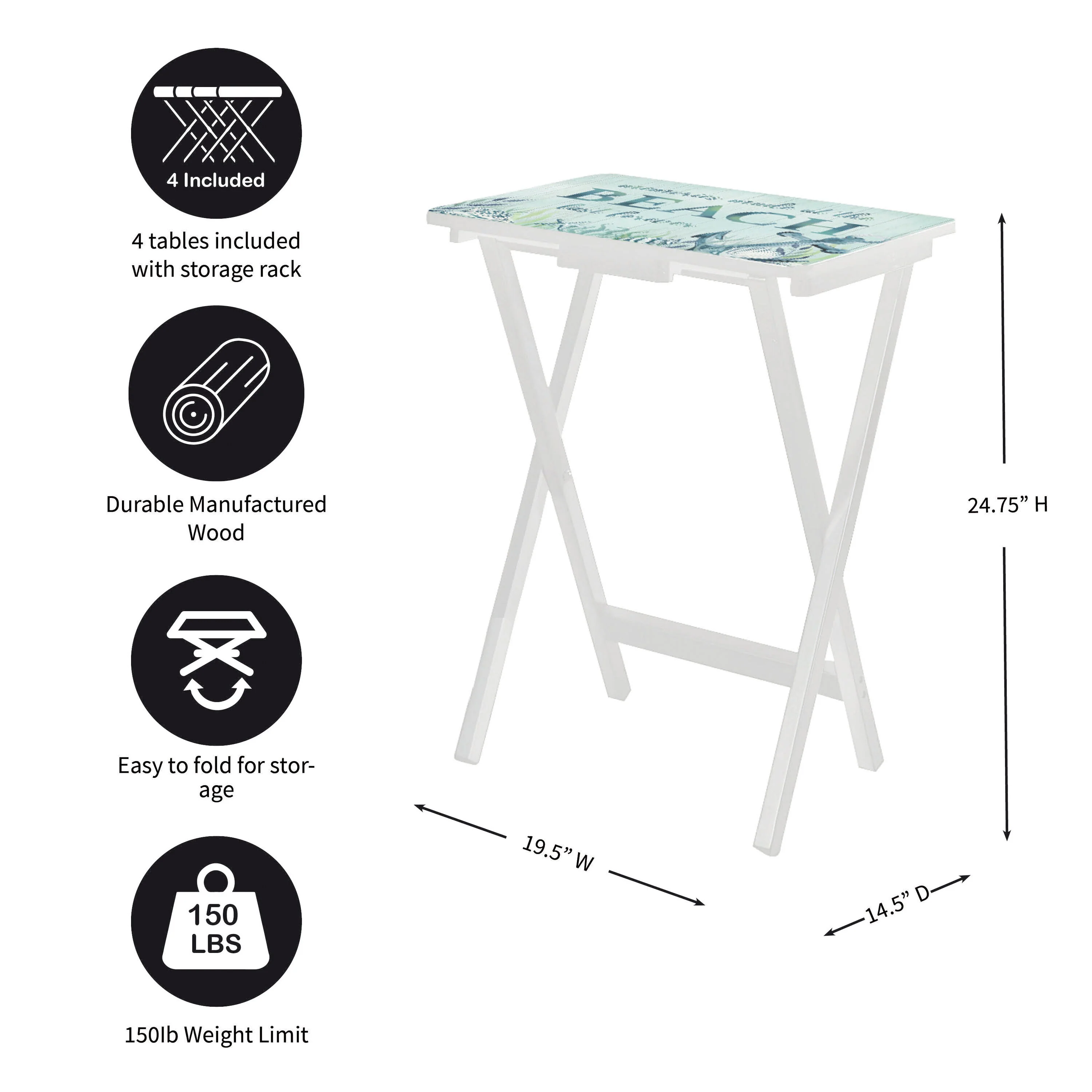 Sea Creatures TV Tray Set of 4 - Image 6
