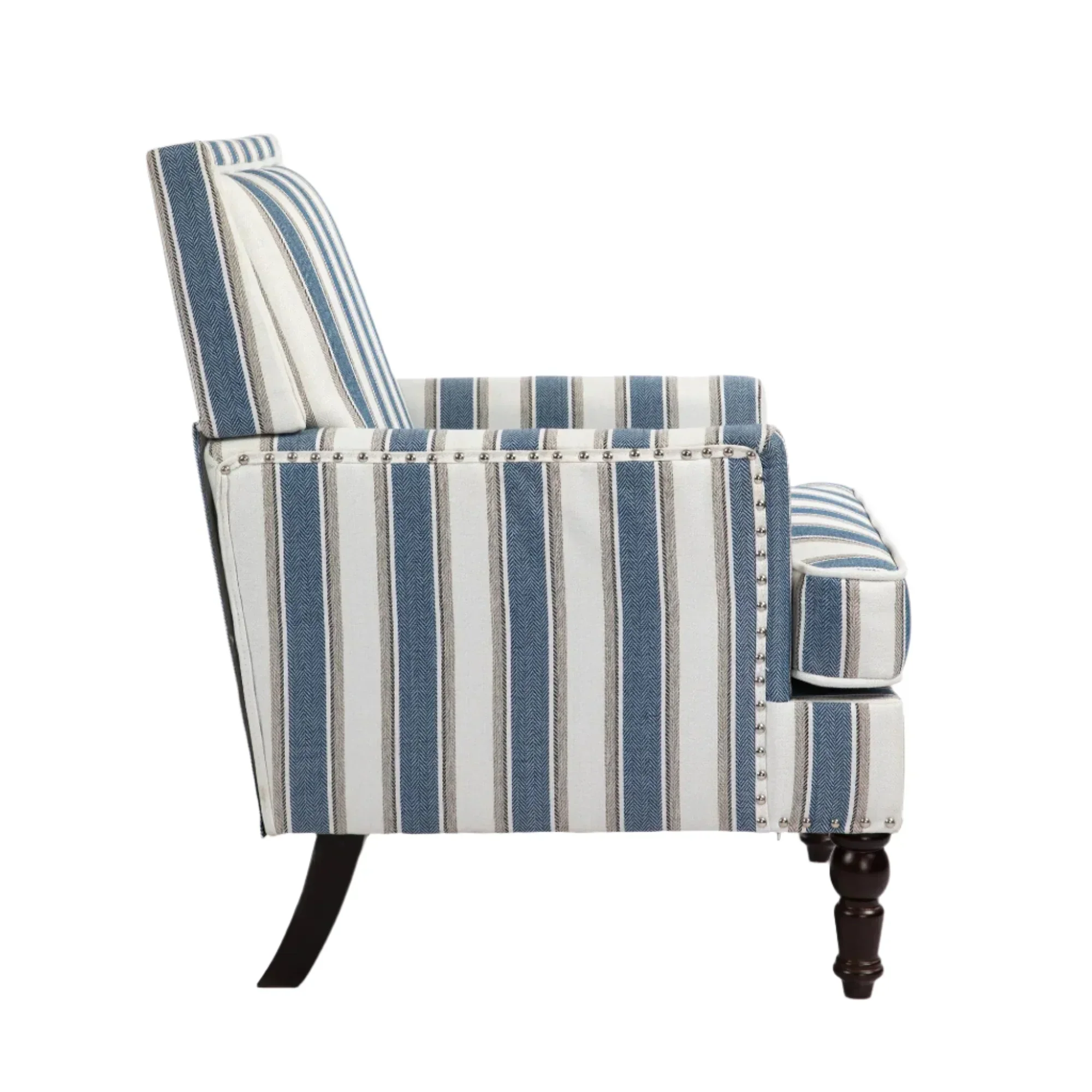 Ocean Stripe Upholstered Accent Chair - Image 2