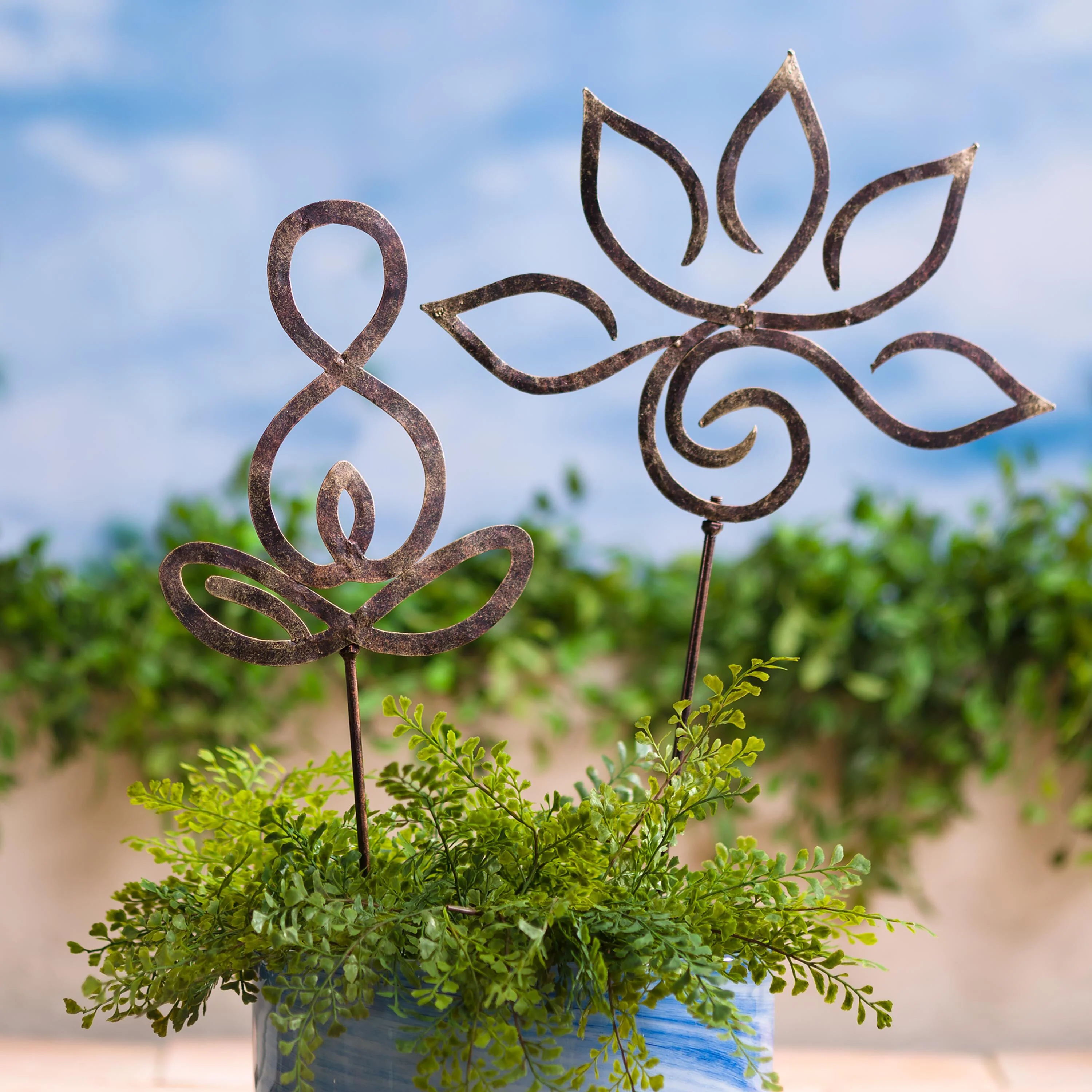 Lotus Zen Symbols Metal Garden Stake - Image 3