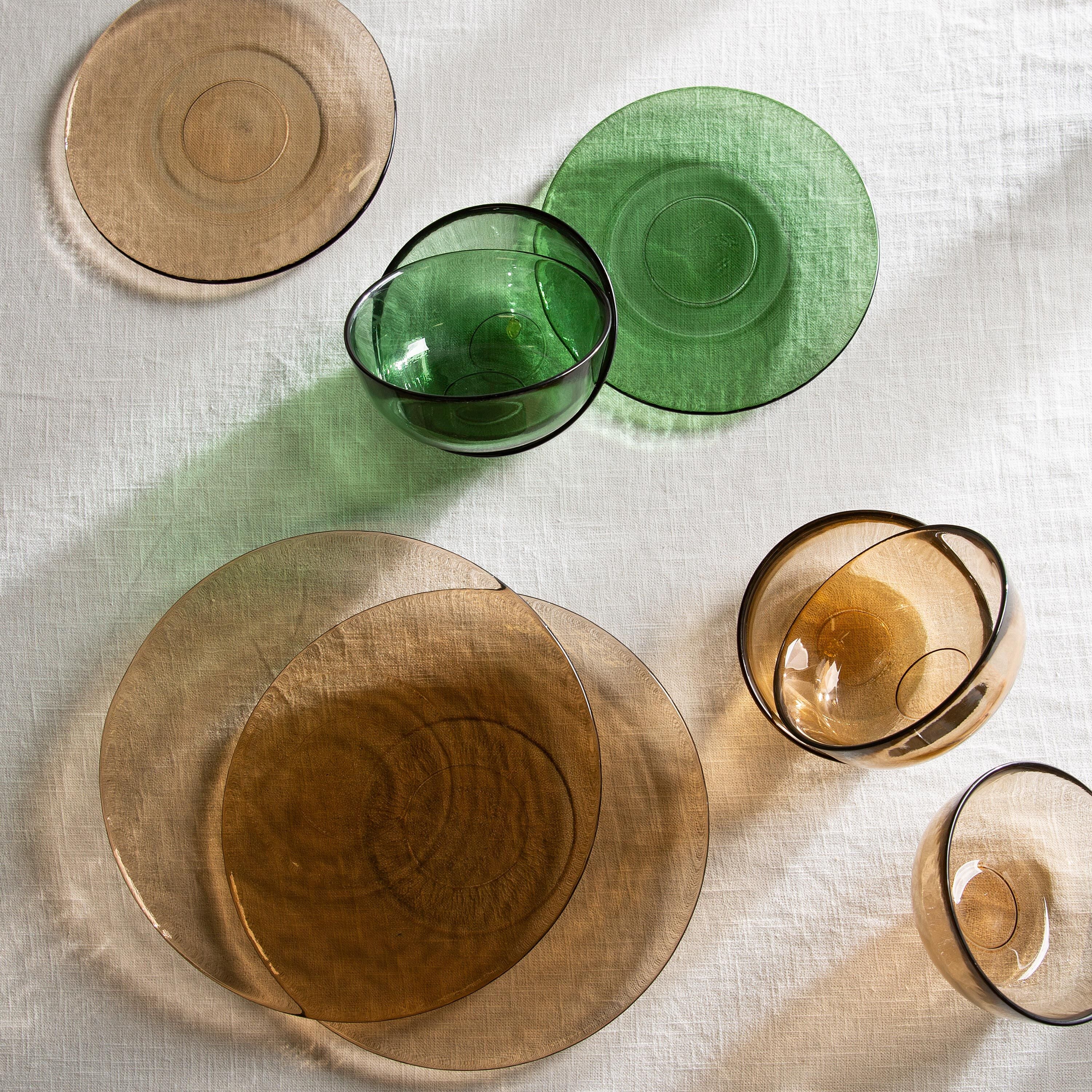 8" Glass Salad Plate, Set of 6, Sand - Image 5