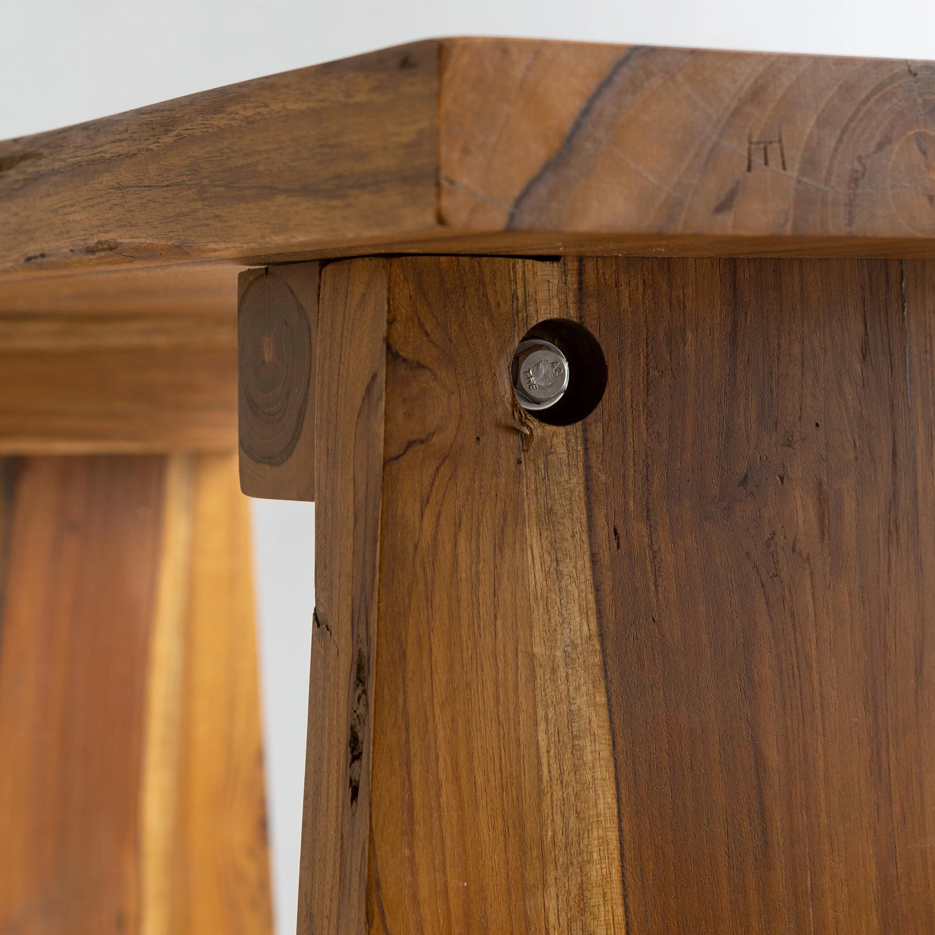 Live-Edge Teak Garden Bench - Image 5