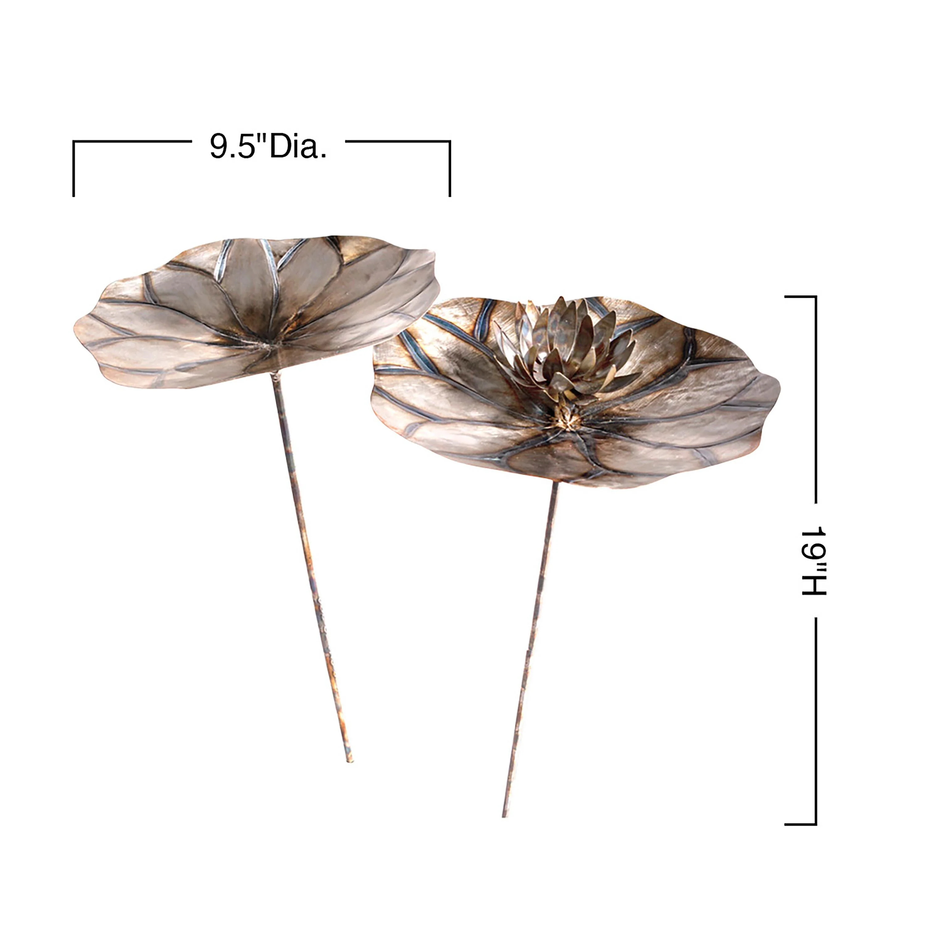 Metal Lily Pad Garden Stakes, Set of 2 - Image 5