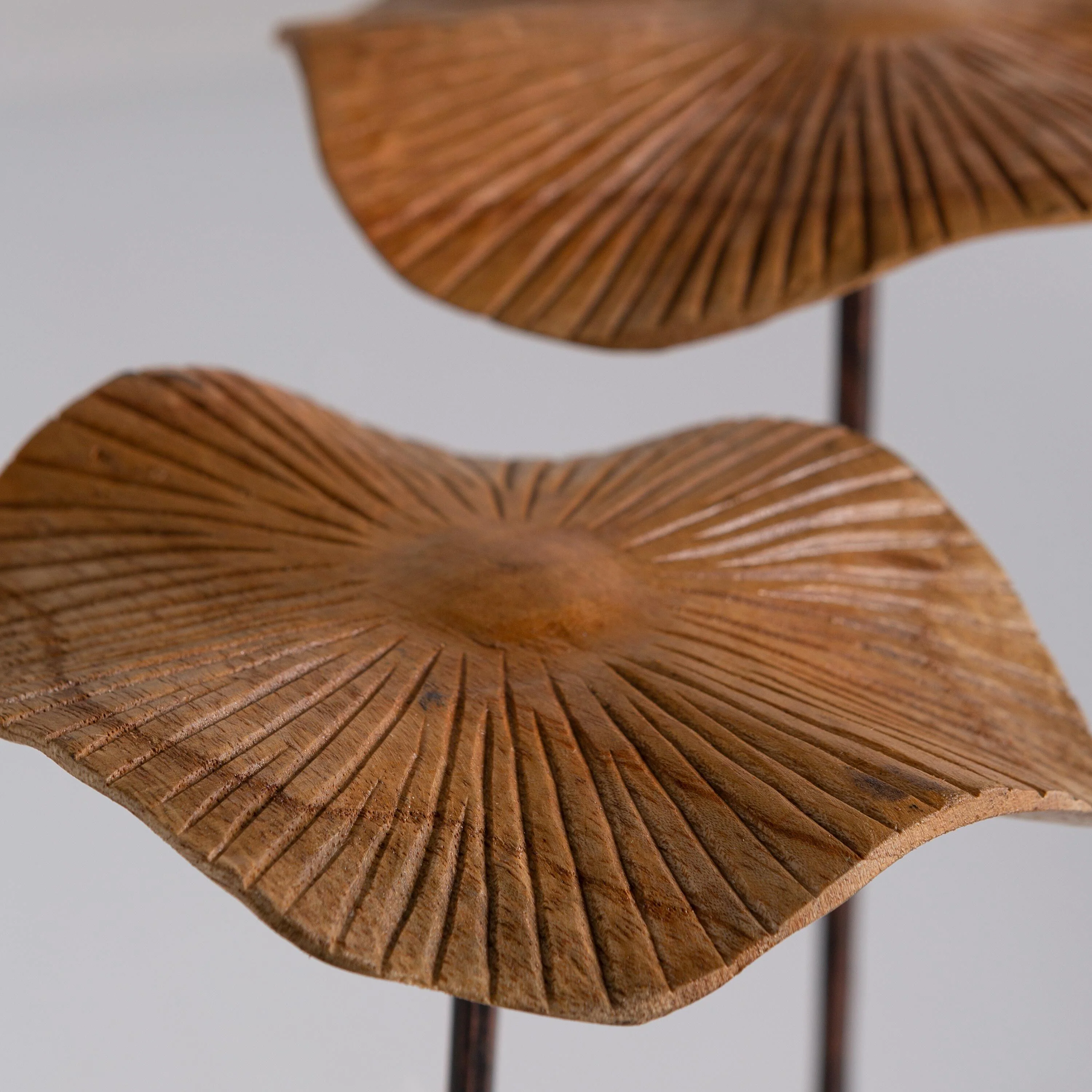VivaStyle Garden Stake, Hand-Carved Wood Mushroom Garden Stake, Set of 3 - Image 6