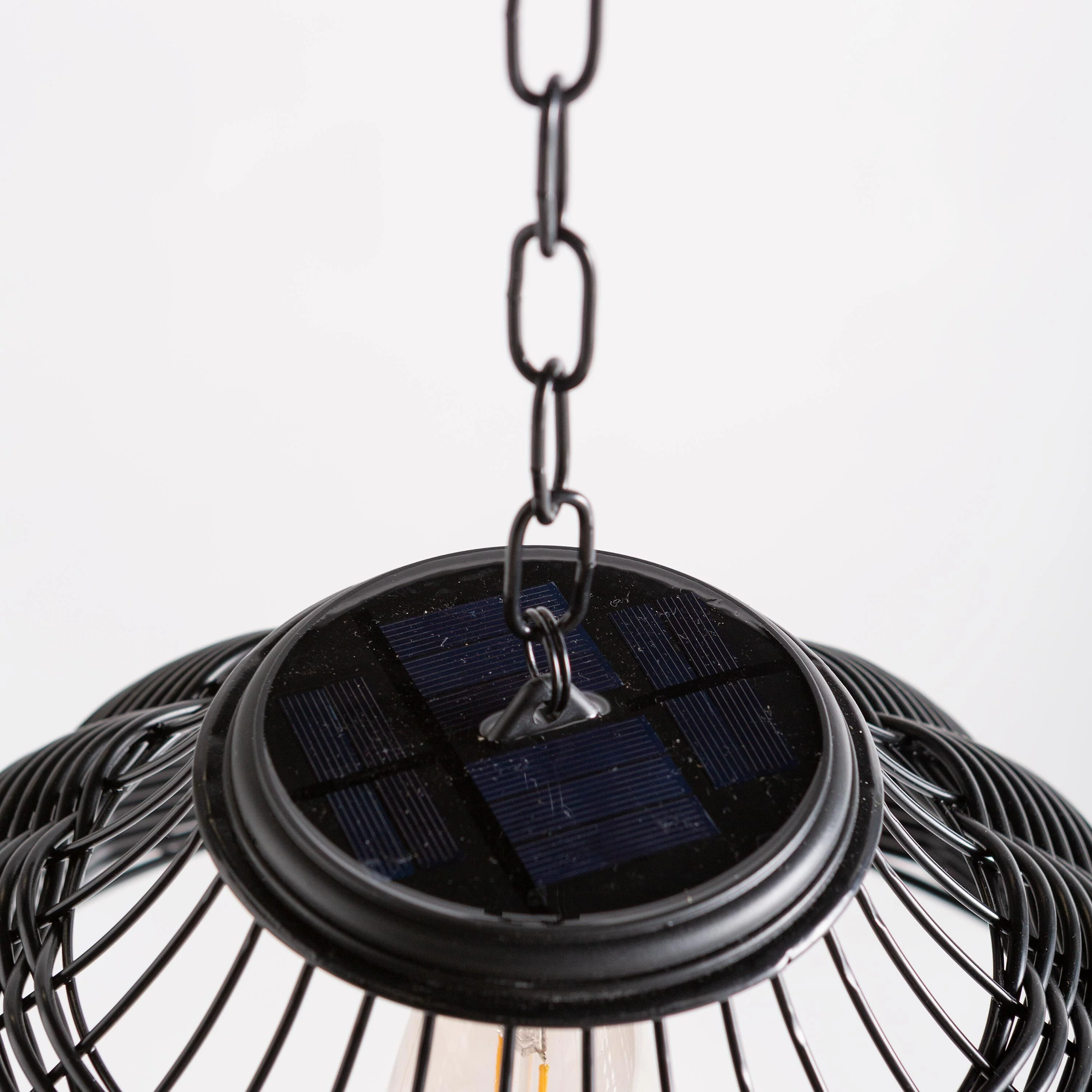 All-Weather Wicker Solar Pendant Lamp, Small, Black - Image 6