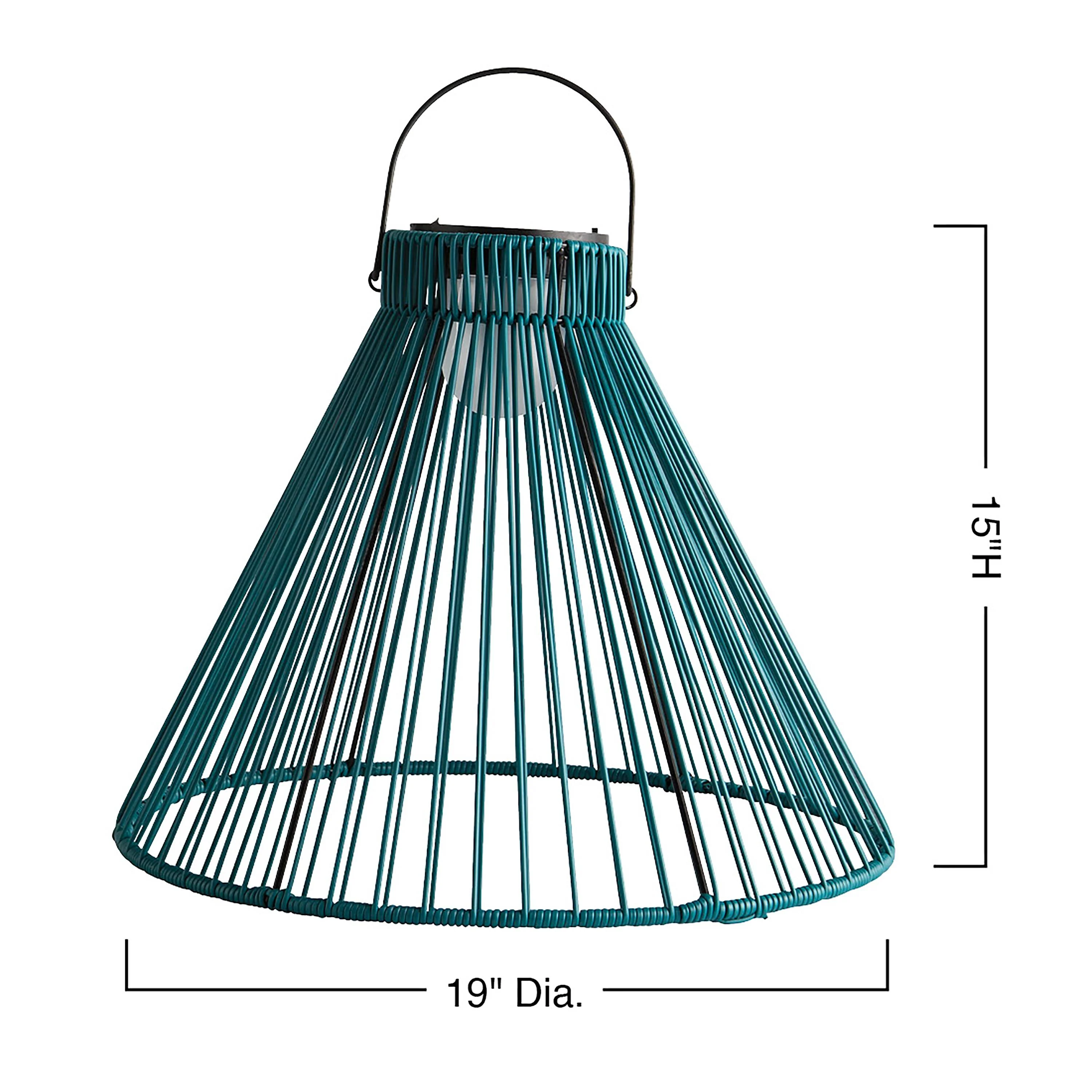 Large Solar Hanging Pendant Light, Teal Green - Image 2