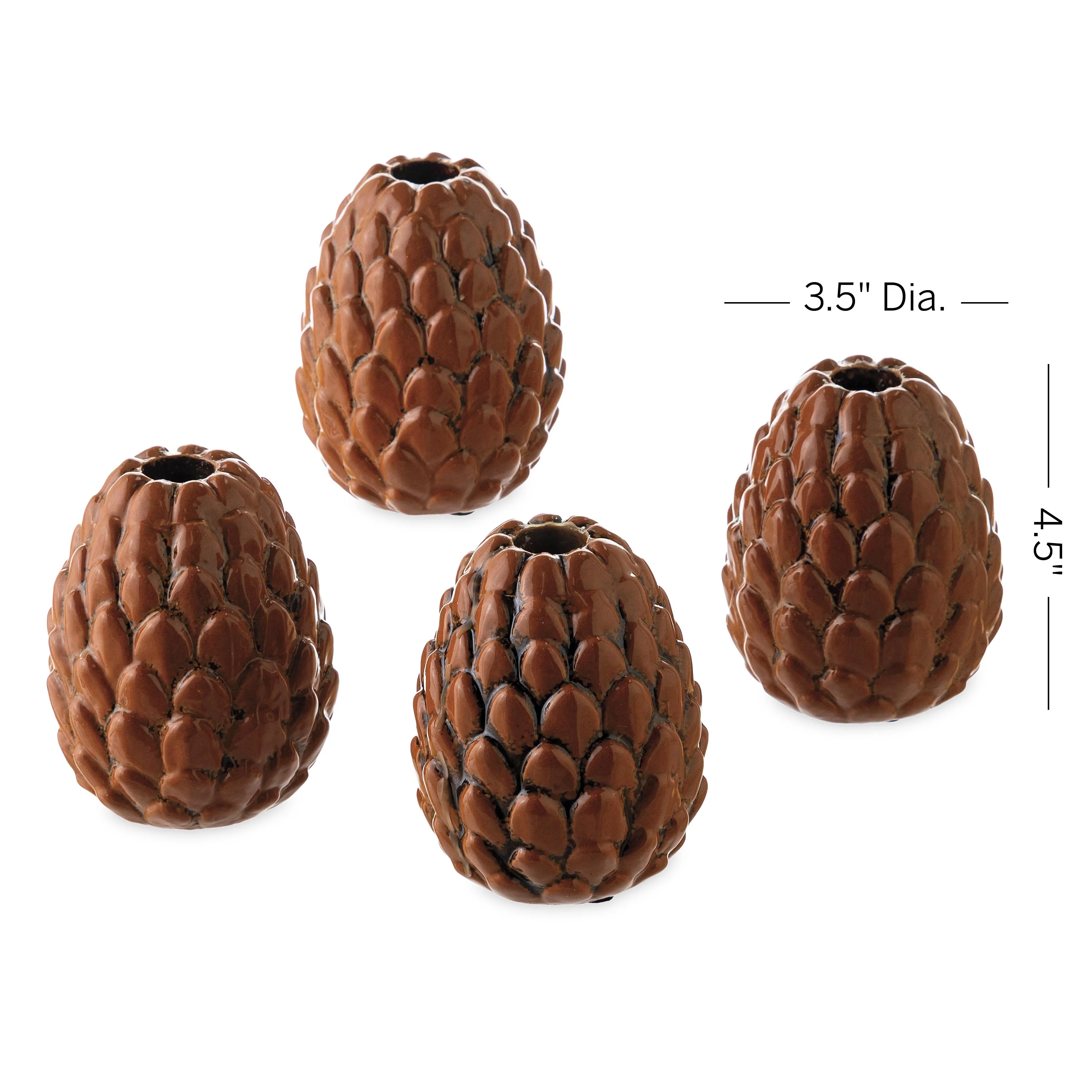 Pinecone Candle Holder, Set of 4 - Image 3
