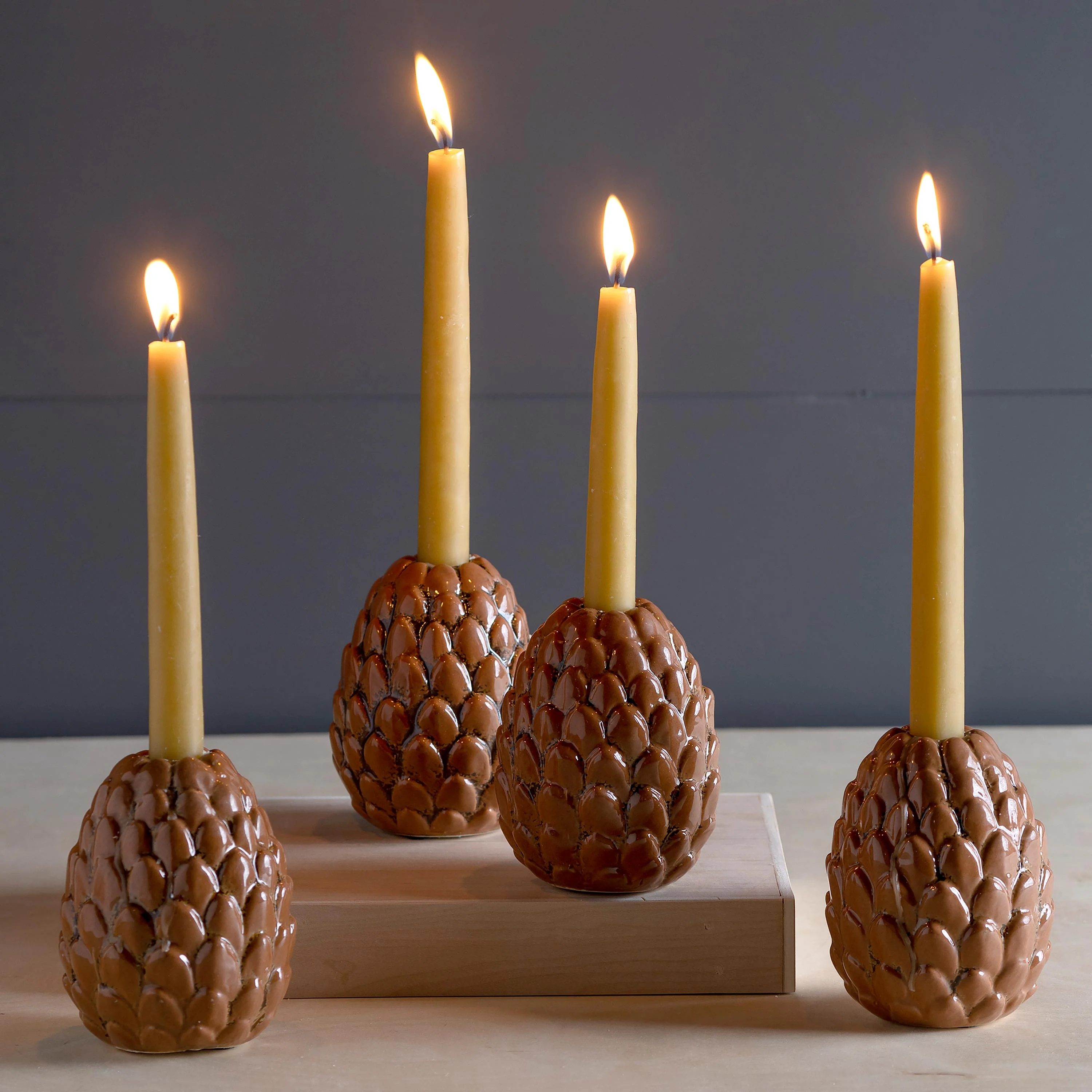Pinecone Candle Holder, Set of 4 - Image 4