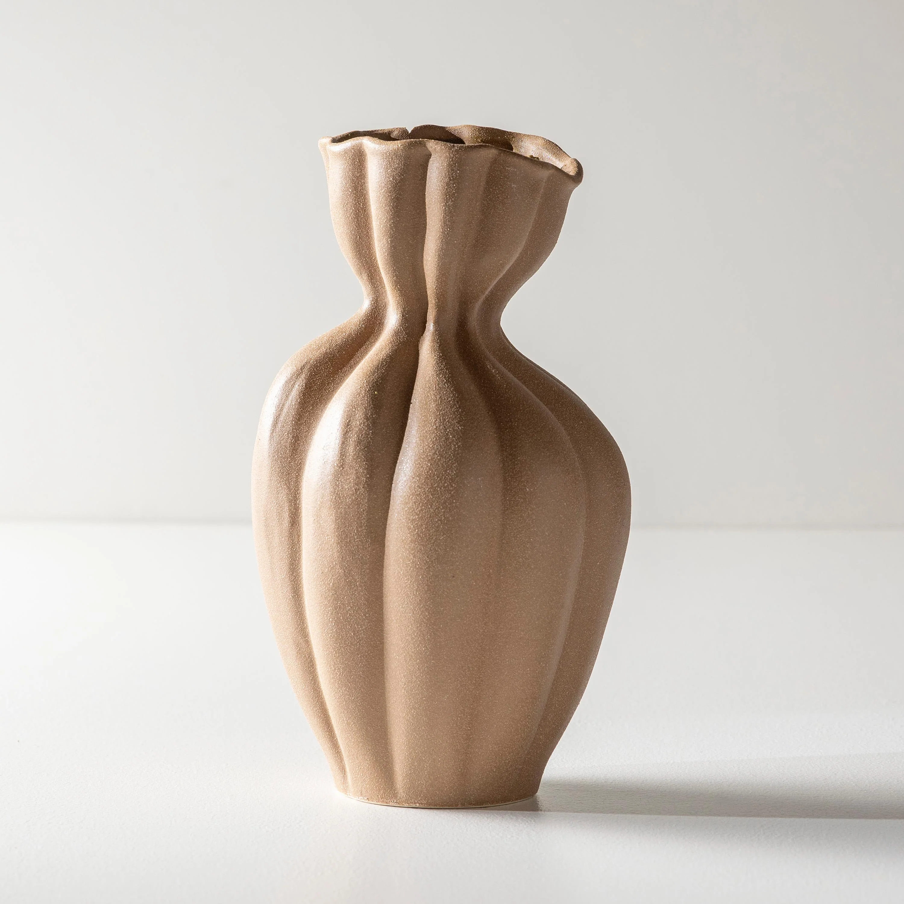 11" Textured Stoneware Vase - Image 3
