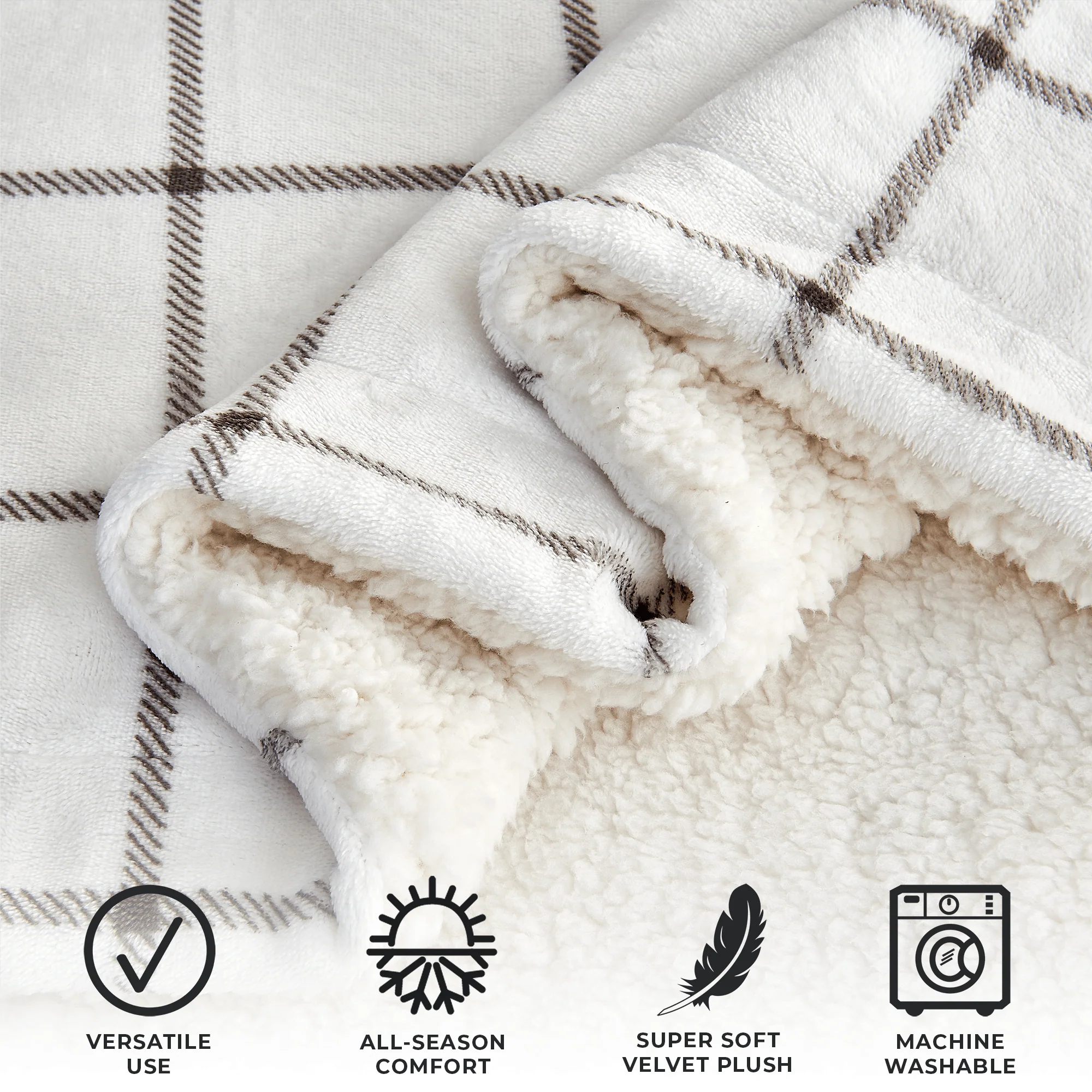 Velvet Plush Sherpa Luxury Bed Blanket - Kinsley Collection - Image 126