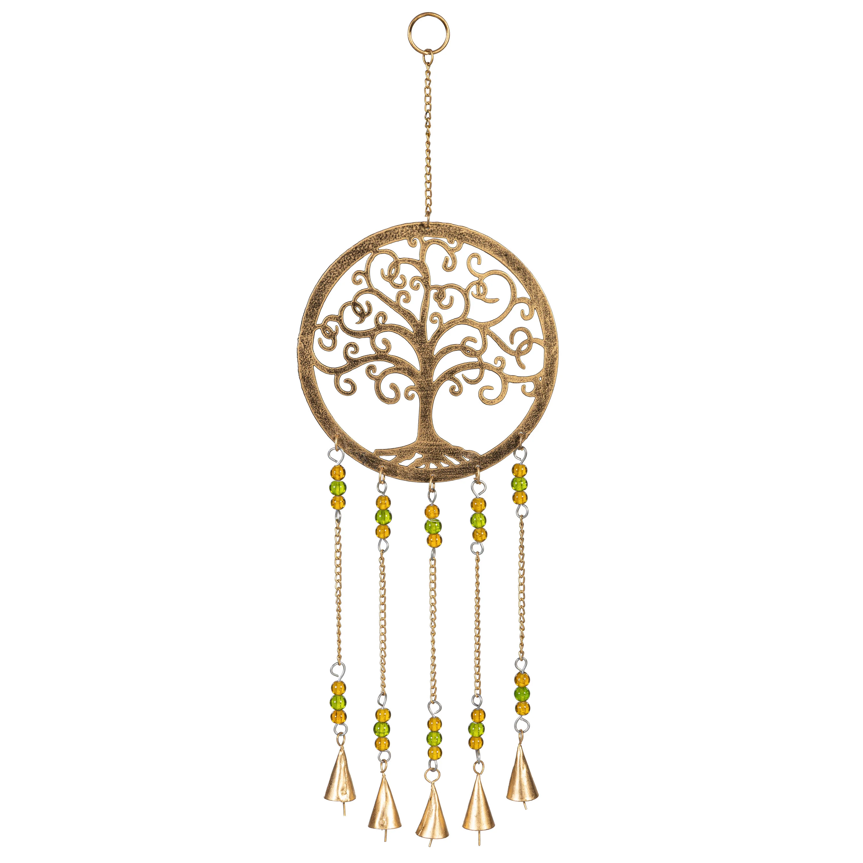Petal & Plow Wind Chime, Metal, Tree of Life with Decorative Beads, 22" - Image 2